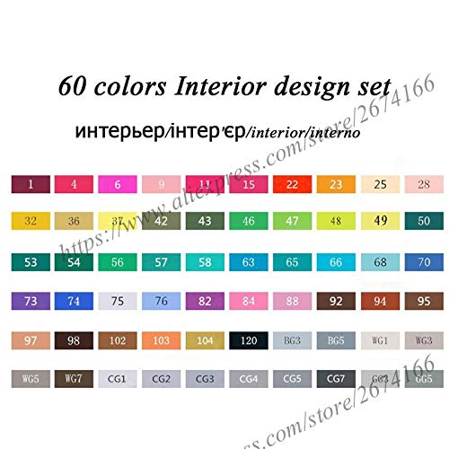 Cobaka Dual Tip Alcohol Markers Set - 60 Vibrant Colors, Brush & Chisel Tips, Oil-Based Ink for Manga, Sketching & Illustration - Perfect for Artists, Students & Adult Coloring Books