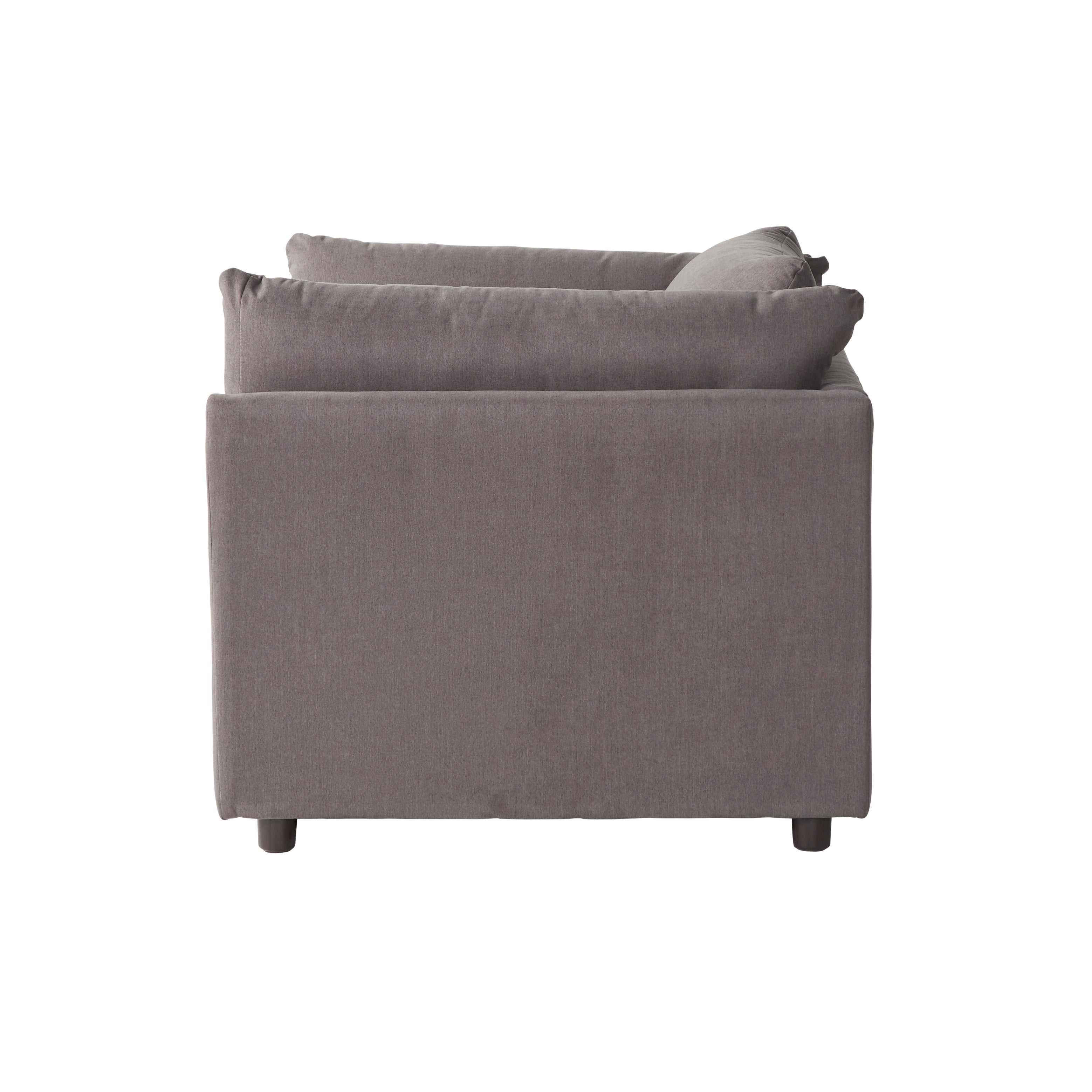 Roundhill Furniture Enda Oversized Pillow Back Cuddler Arm Chair - Carbon Gray - Plush Comfort for Living Room, Bedroom & Home Theater Relaxation