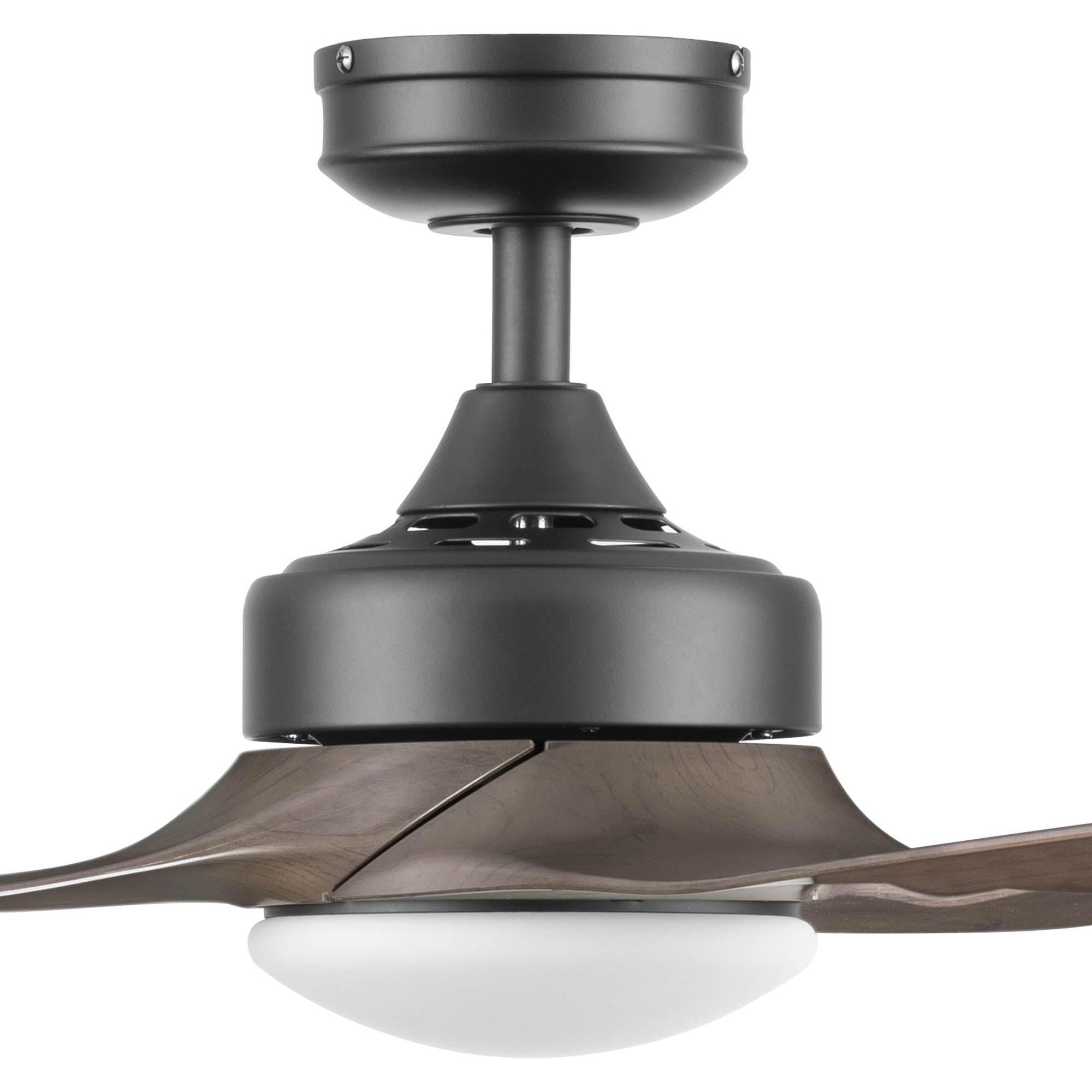 52 Inch Honeywell Lynton Matte Black/Brown Ceiling Fan with Light Kit & Remote Control - Perfect for Living Room, Bedroom, and Outdoor Patio Cooling