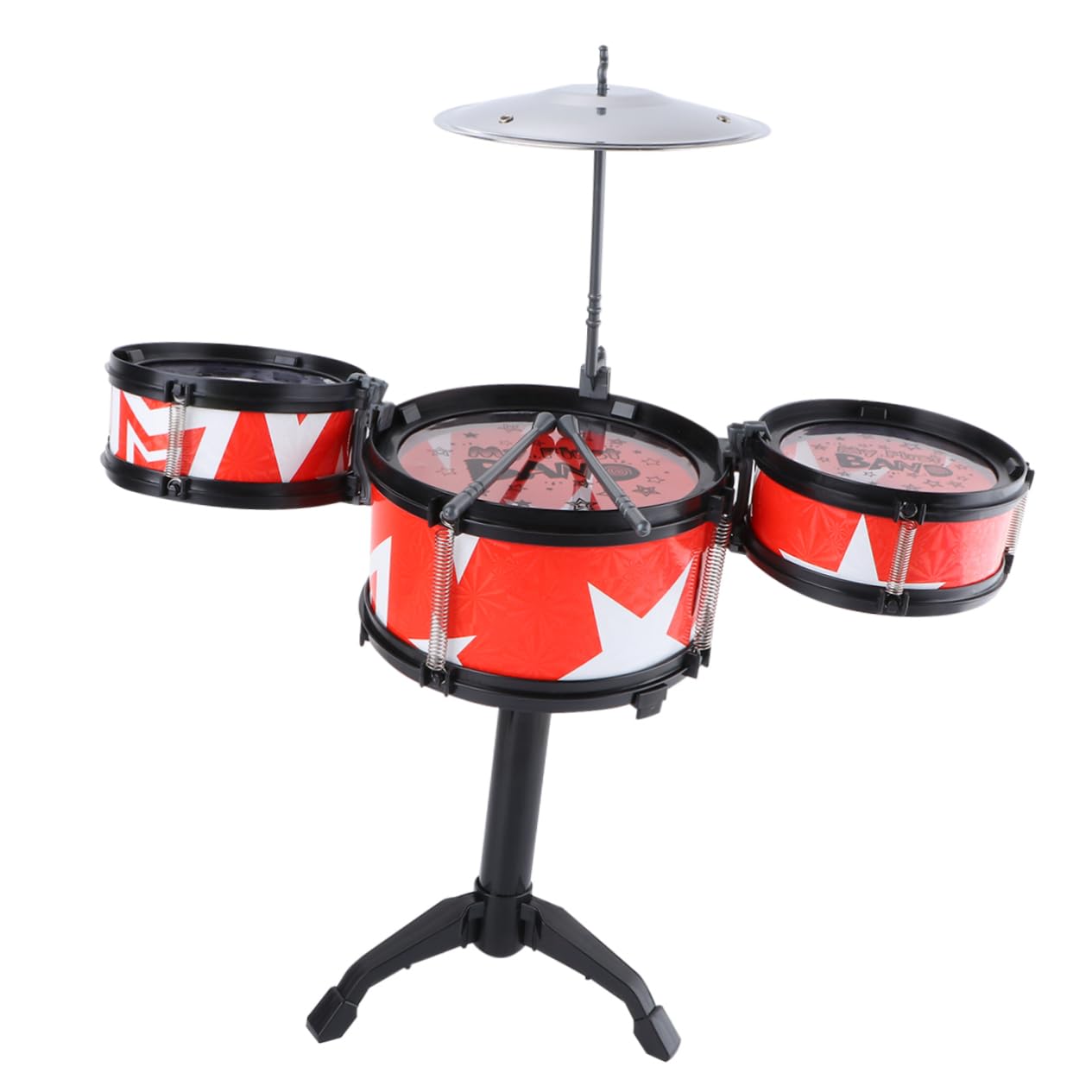 HONMEET Kids Drum Set - 5-Piece Musical Instrument Toy for Toddlers & Children, Red - Perfect for Early Learning, Birthday Gifts & Pretend Play