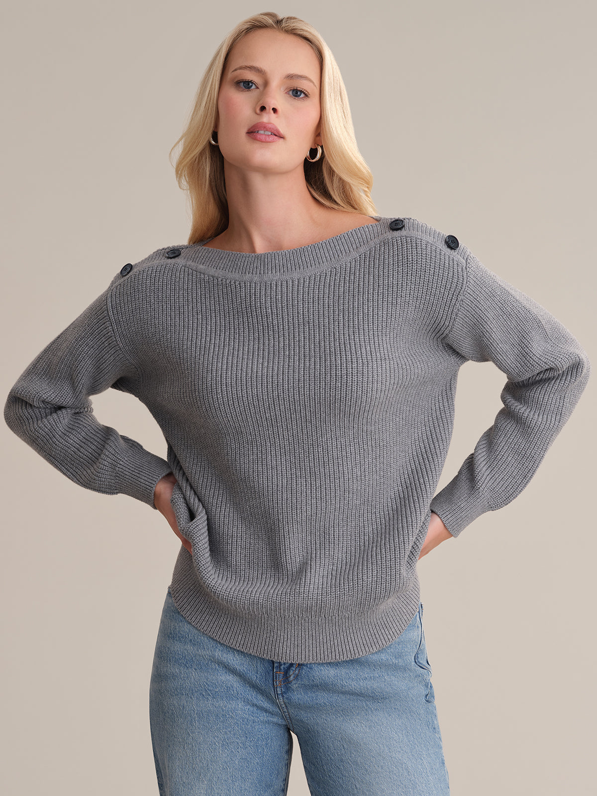 Elina Women's Boat Neck Cotton Sweater - Soft Casual Pullover Top for Fall & Winter | Perfect for Office, Date Night and Weekend Outfits