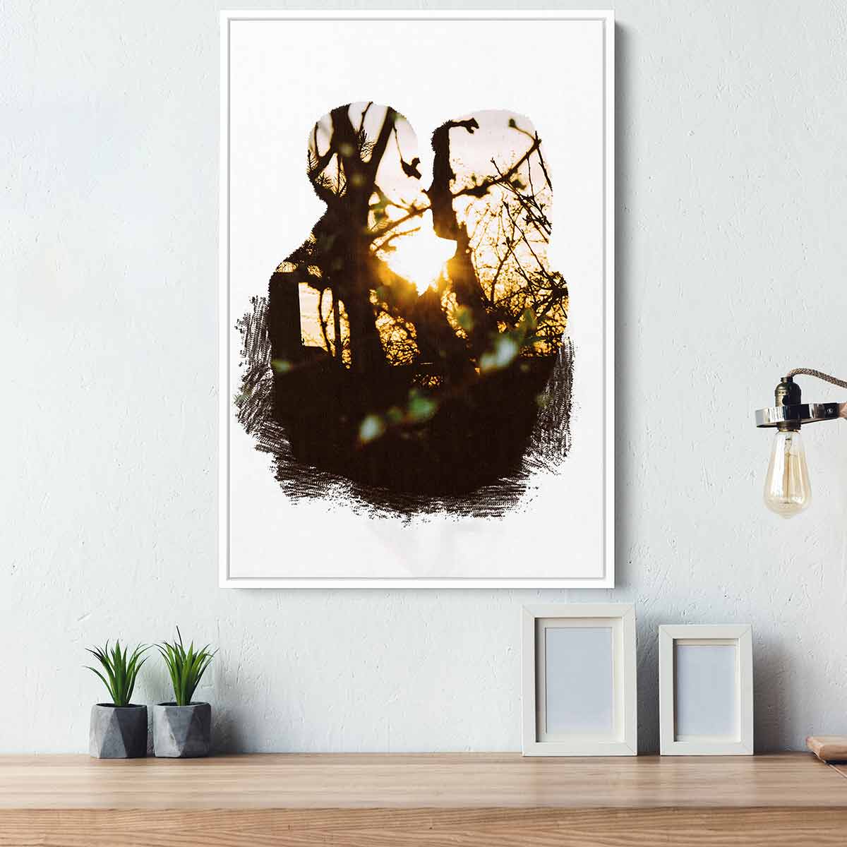 Romantic Brown Wall Art Canvas Print 0832 - Perfect for Bedroom, Living Room & Home Decor
