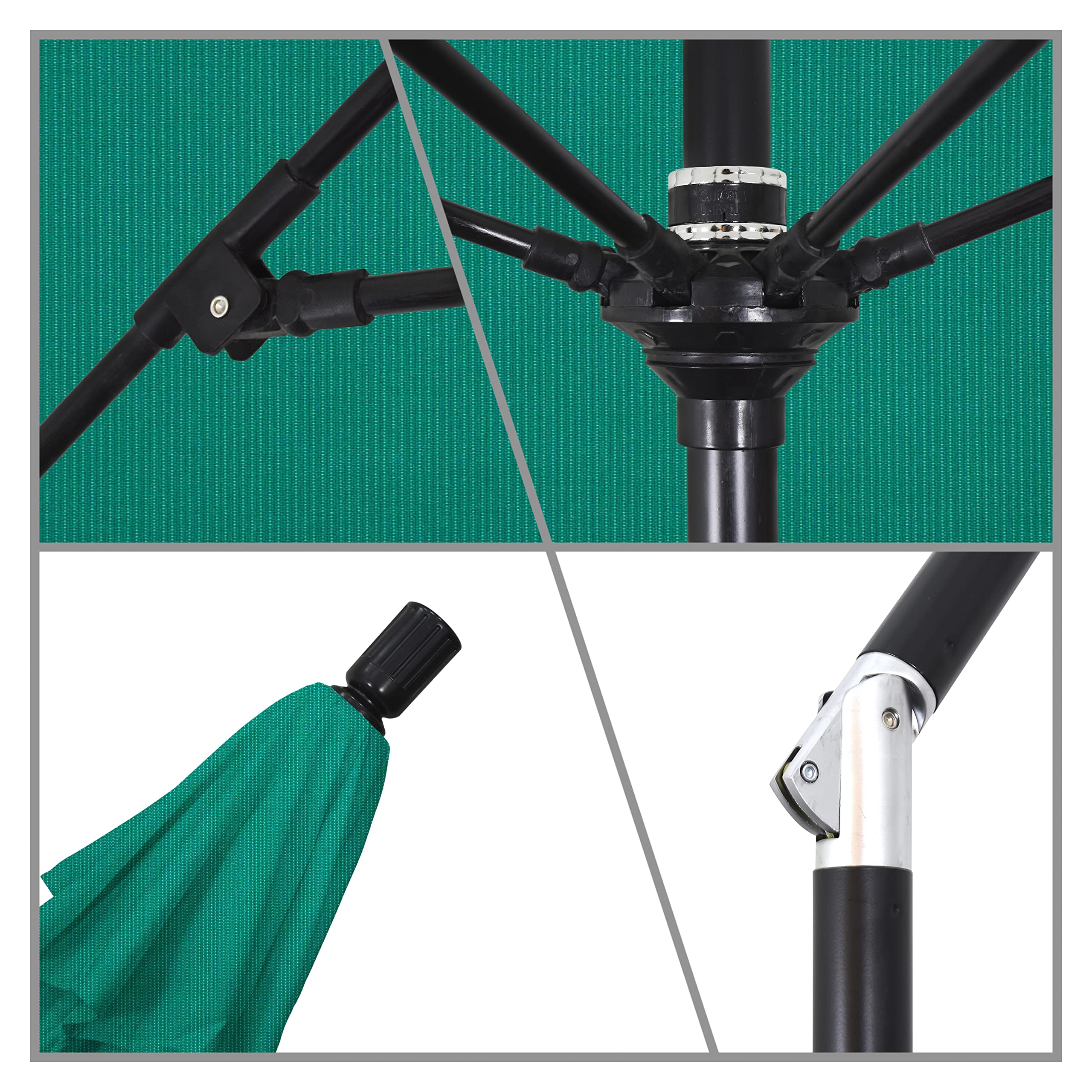 California Umbrella 9' Round Aluminum Pole Fiberglass Rib Market Patio Umbrella - Outdoor Dining, Poolside, Beach & Backyard Shade Solution