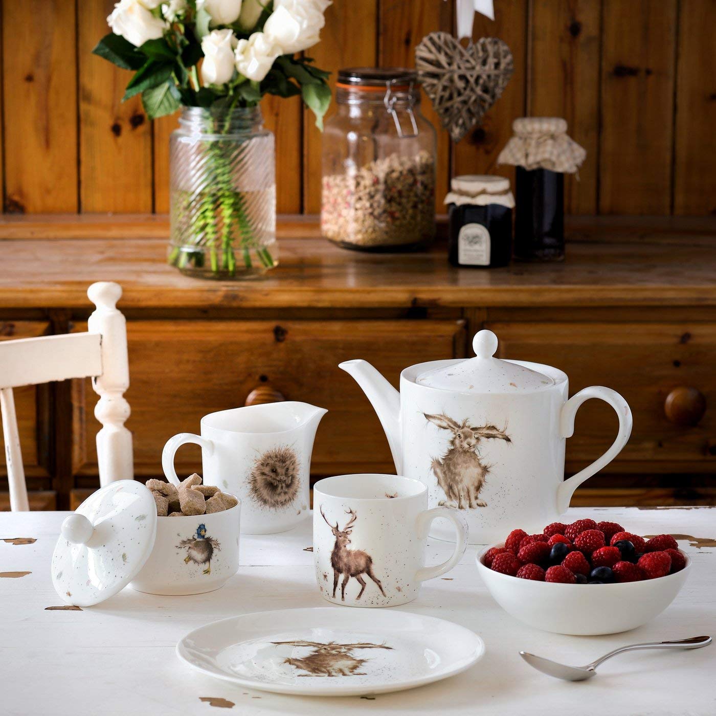 Portmeirion Wrendale Designs Wild at Heart 11oz Bone China Coffee Mug with Stag Design - Microwave & Dishwasher Safe - Perfect for Home, Office, and Gift Giving