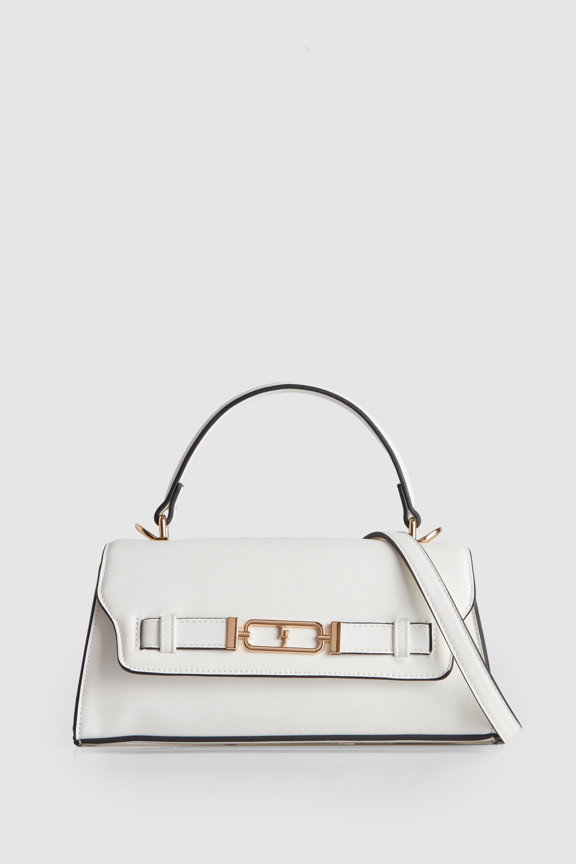 Stylish Belt Logo Top Handle Bag for Women - Fashionable Leather Shoulder Purse for Work, Travel & Everyday Use