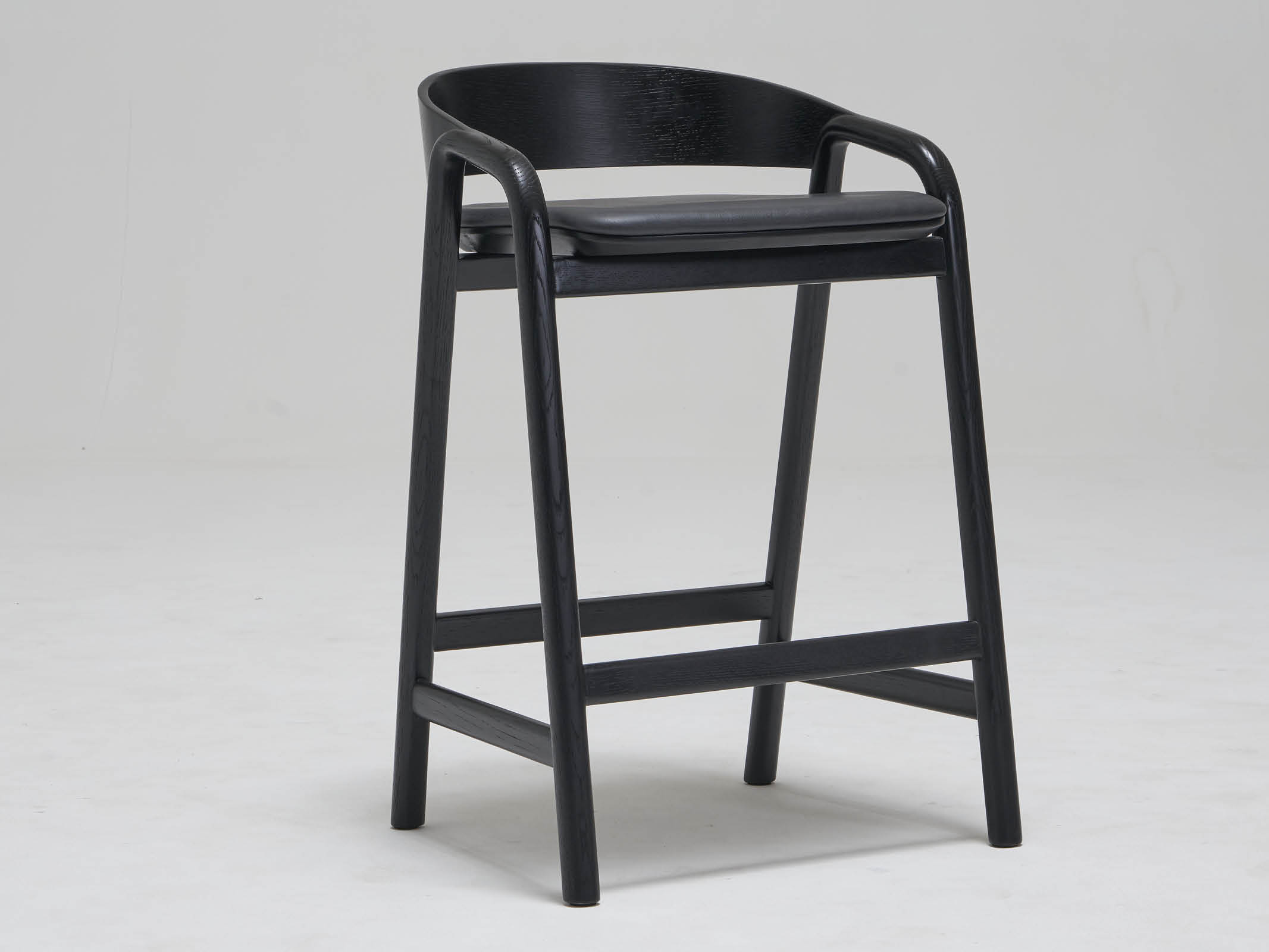 Modern Inlay Counter Stool - Wooden Bar Stool with Comfortable Seat - Perfect for Kitchen Islands, Breakfast Bars & Home Decor
