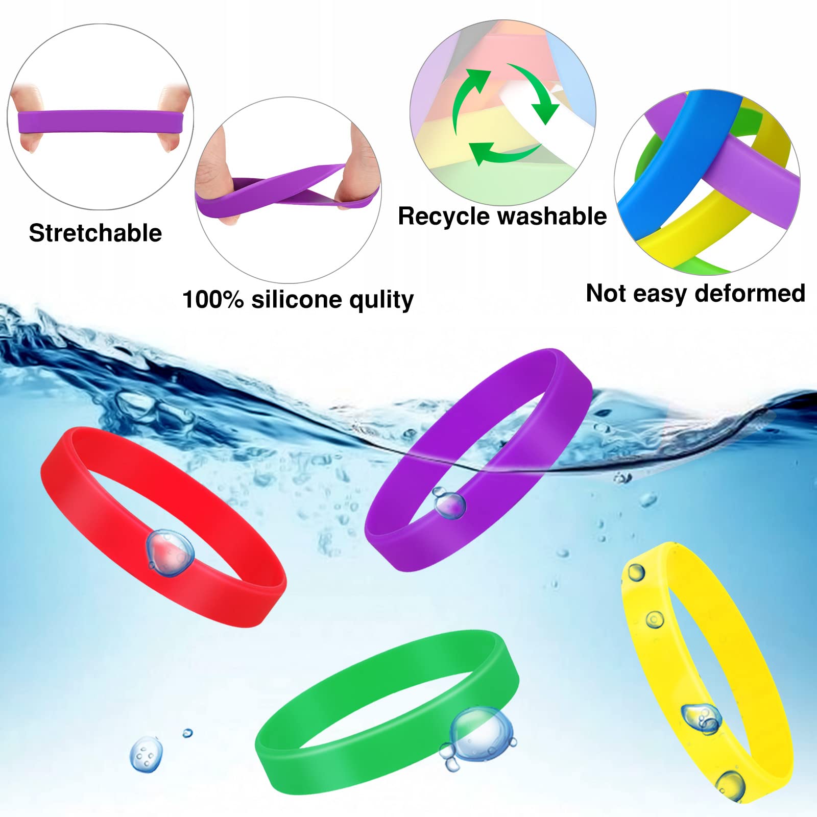 25PCS Blank Silicone Wristbands - Elastic Rubber Bracelets for Men & Women (White) - Bulk Wholesale for Events, Fundraisers & Team Spirit