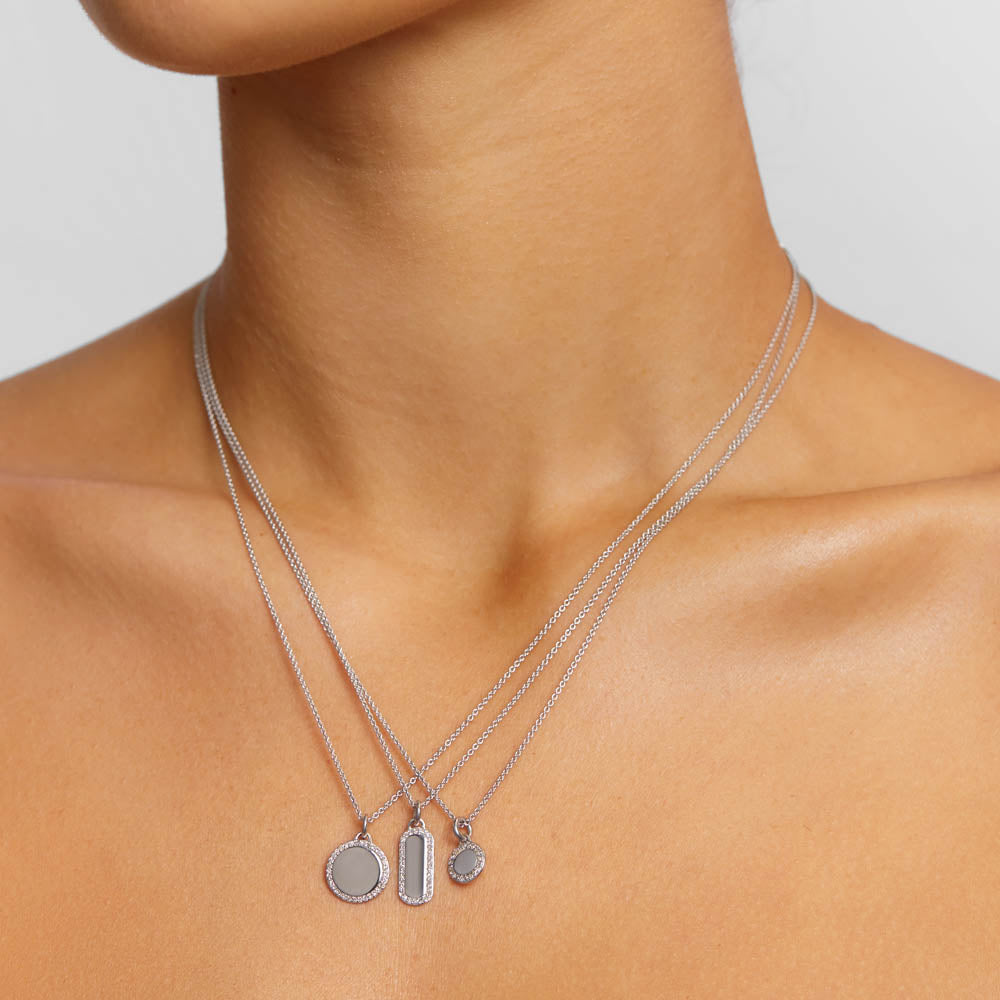Elegant Silver Diamond Mini Disc Necklace for Women - Perfect for Everyday Wear, Date Nights & Special Occasions