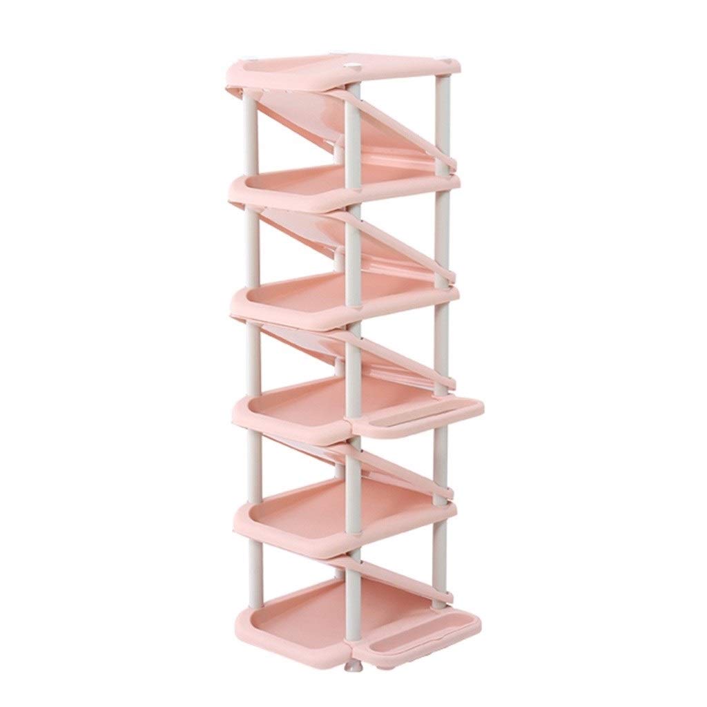 Multi-Layer Adjustable Shoe Rack - Large Capacity Z-Shaped Shoe Organizer for Home Storage, Space Saving Shoe Shelf (Pink) - Perfect for Entryway, Closet, Bedroom & Dorm Organization