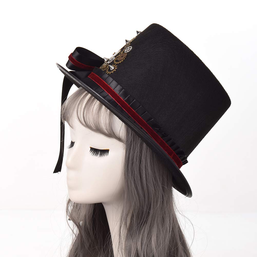 COSDREAMER Unisex Gothic Steampunk Top Hat with Goggles - Victorian Style Costume Accessory for Halloween, Cosplay, LARP, and Themed Parties