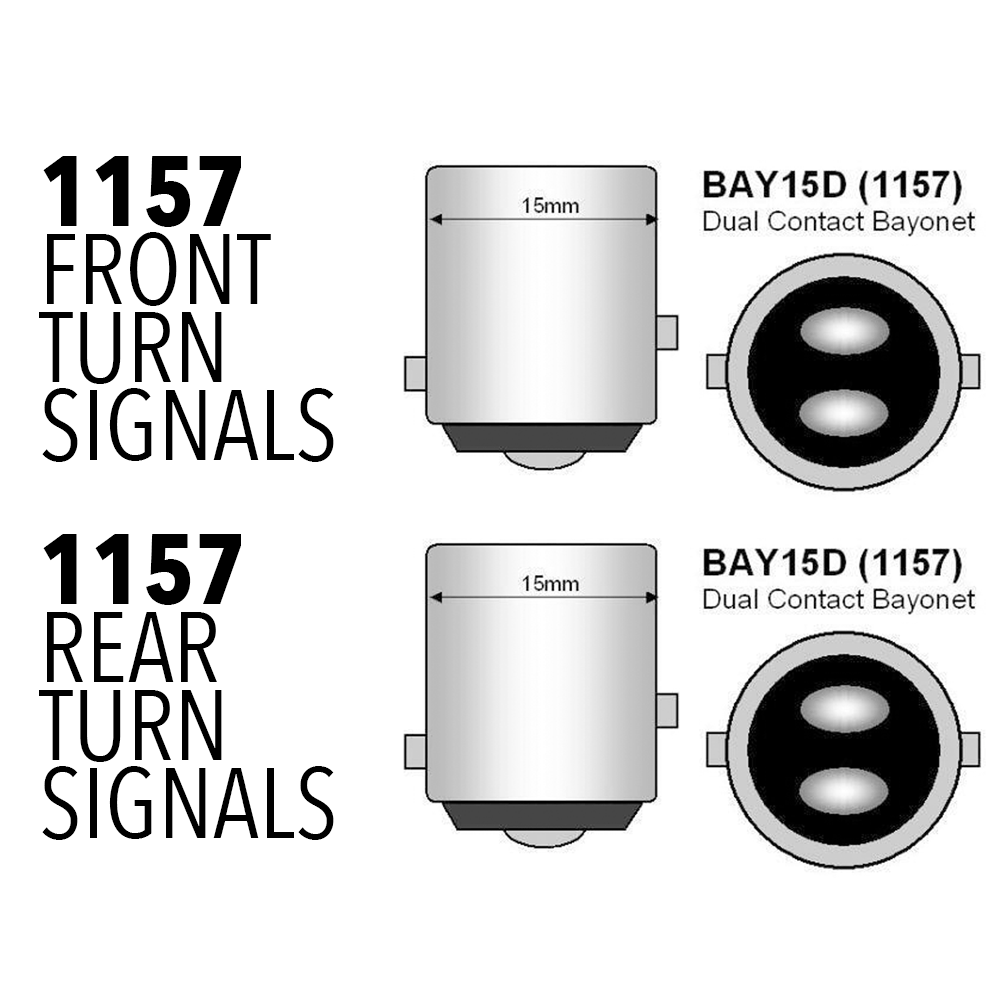 Eagle Lights Midnight Edition LED Turn Signal Kit for Harley Davidson - Front & Rear 1157 Base, Running Lights & Strobing Function | Motorcycle Safety & Customization Upgrade