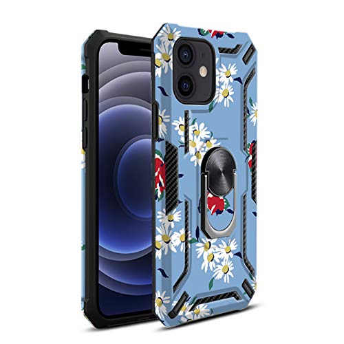 Magnetic Ring Holder Phone Case for iPhone 12 Mini/12 Pro/12 Pro Max - Shockproof Protective Cover with 360° Rotating Stand (Blue) | Perfect for Hands-Free Viewing, Video Calls & Daily Use