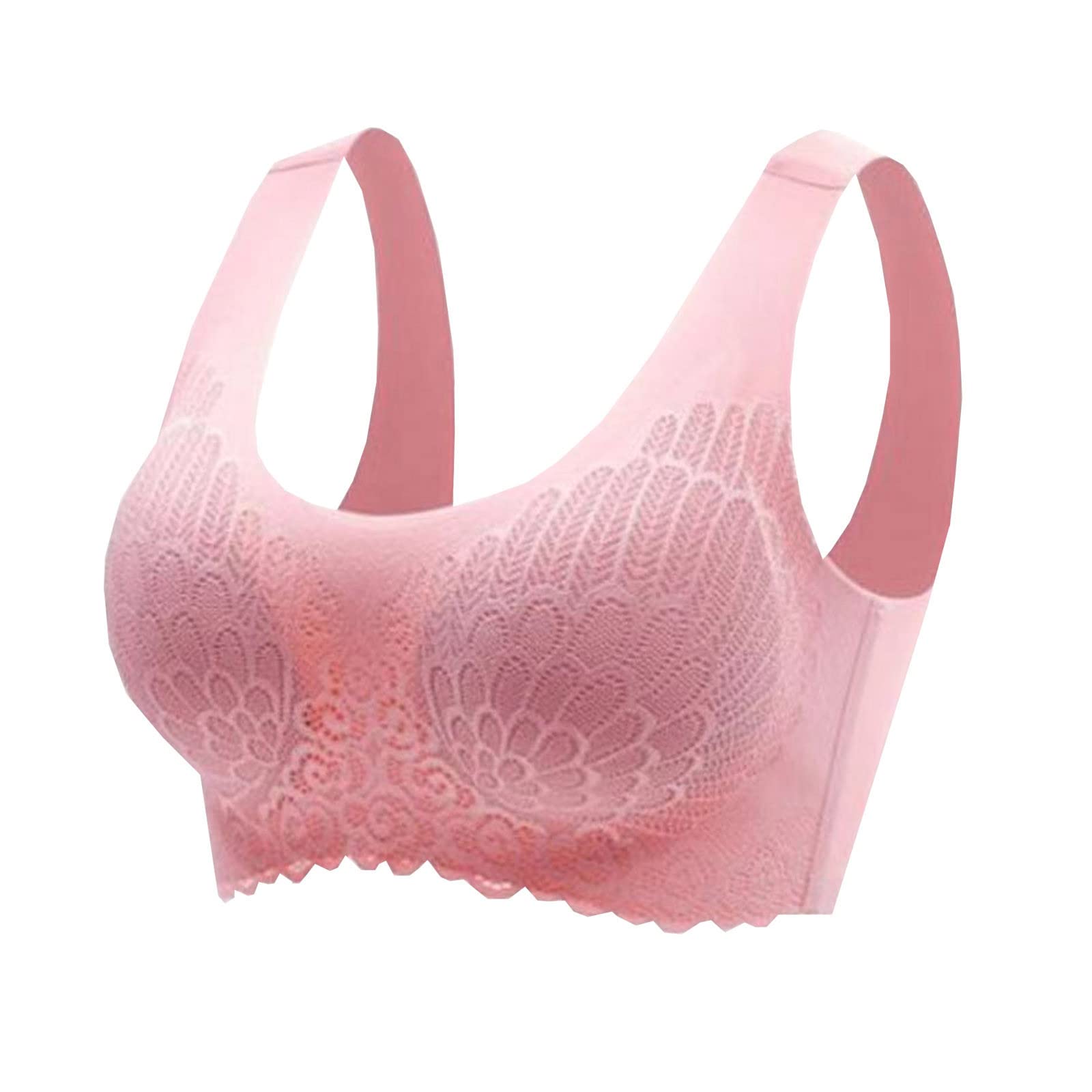 3-Pack Women's Sexy Butterfly Back Bralette - Wire-Free Embroidered Lace Lingerie - Full Coverage Comfort Bras for Sleep, Lounge & Everyday Wear