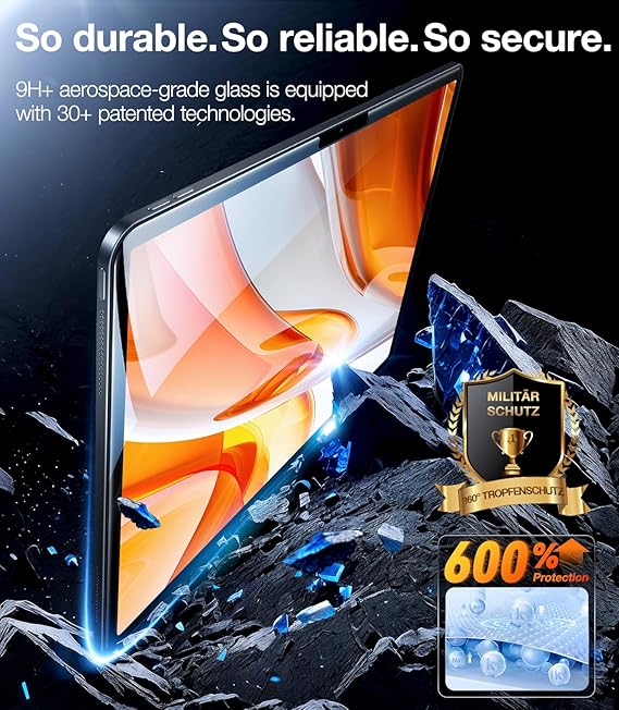 GlassGo Tempered Glass Screen Protector for iPad Pro 11 Inch (2021/2022) - 9H Hardness, HD Clear, Anti-Scratch, Bubble-Free - Perfect for Work, Study & Entertainment