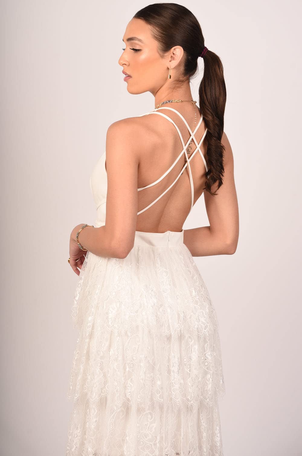 Clarise White Lace Maxi Dress for Women - Elegant Flowy Summer Wedding Guest Dress | Perfect for Beach Parties, Bridal Showers & Formal Events