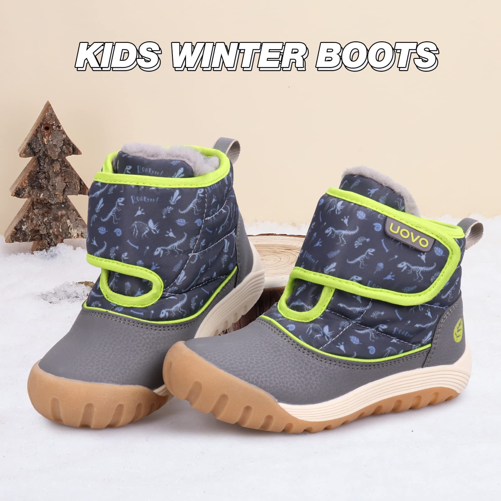 **Boys' Winter Snow Boots - Waterproof Slip-Resistant Fur Lined Ankle Boots for Toddler, Little Kid & Big Kid - Outdoor Sports & Walking Shoes for Cold Weather Play**