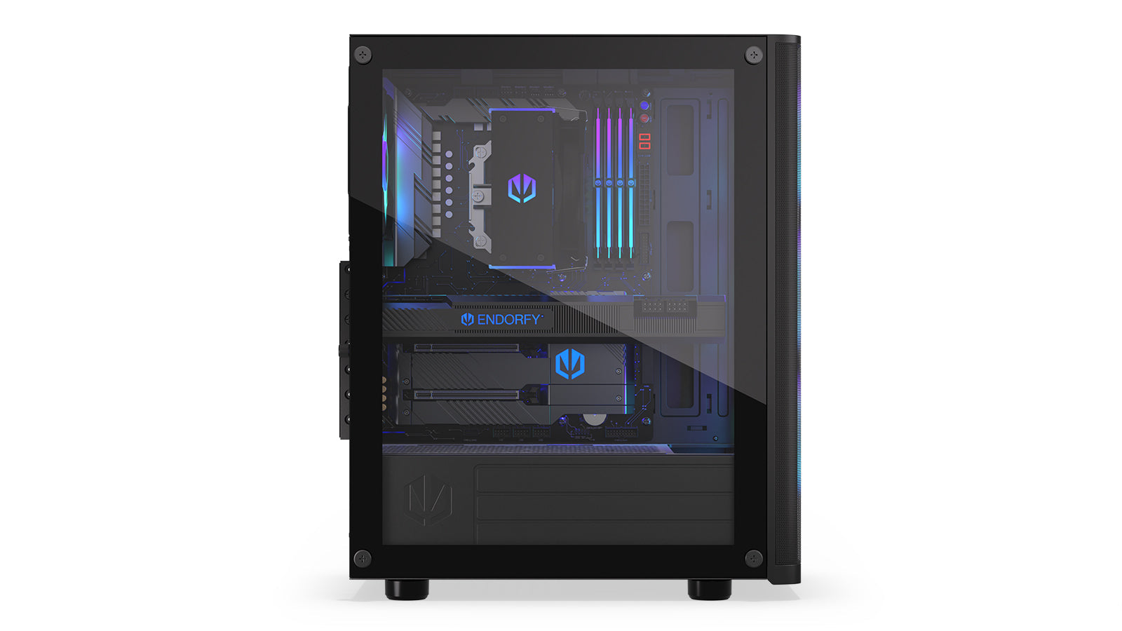 Endorfy Ventum 200 ARGB ATX Mid Tower PC Gaming Case - High Airflow Tempered Glass Design with RGB Lighting (EY2A014) - Perfect for Gaming Rigs & Custom PC Builds