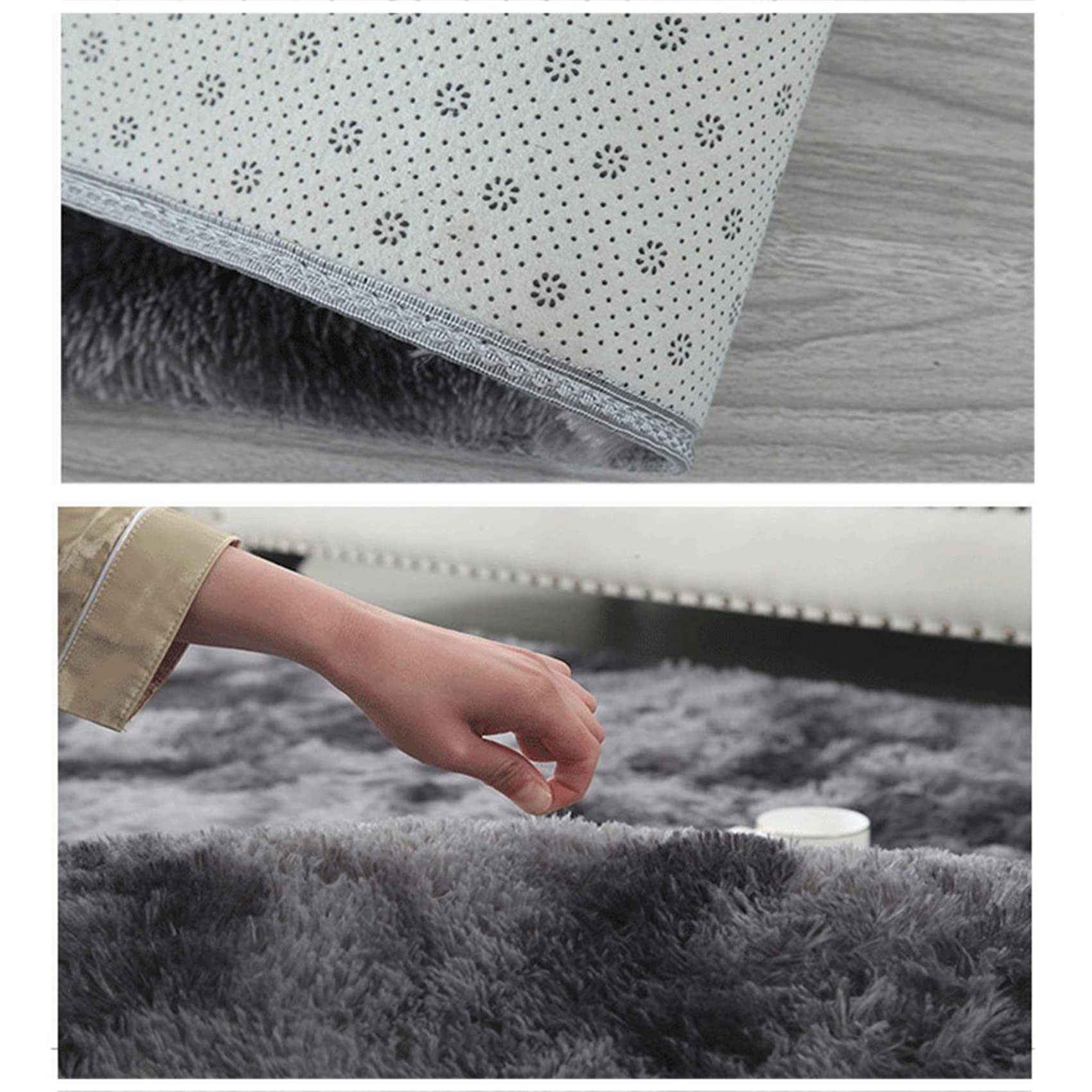 Soft Fluffy Shaggy Area Rugs - Anti-Slip Modern Living Room & Bedroom Carpet - 40x60 cm Purple Floor Mat for Kids Room, Hallway Decor - Cozy Home Accent for Family Spaces
