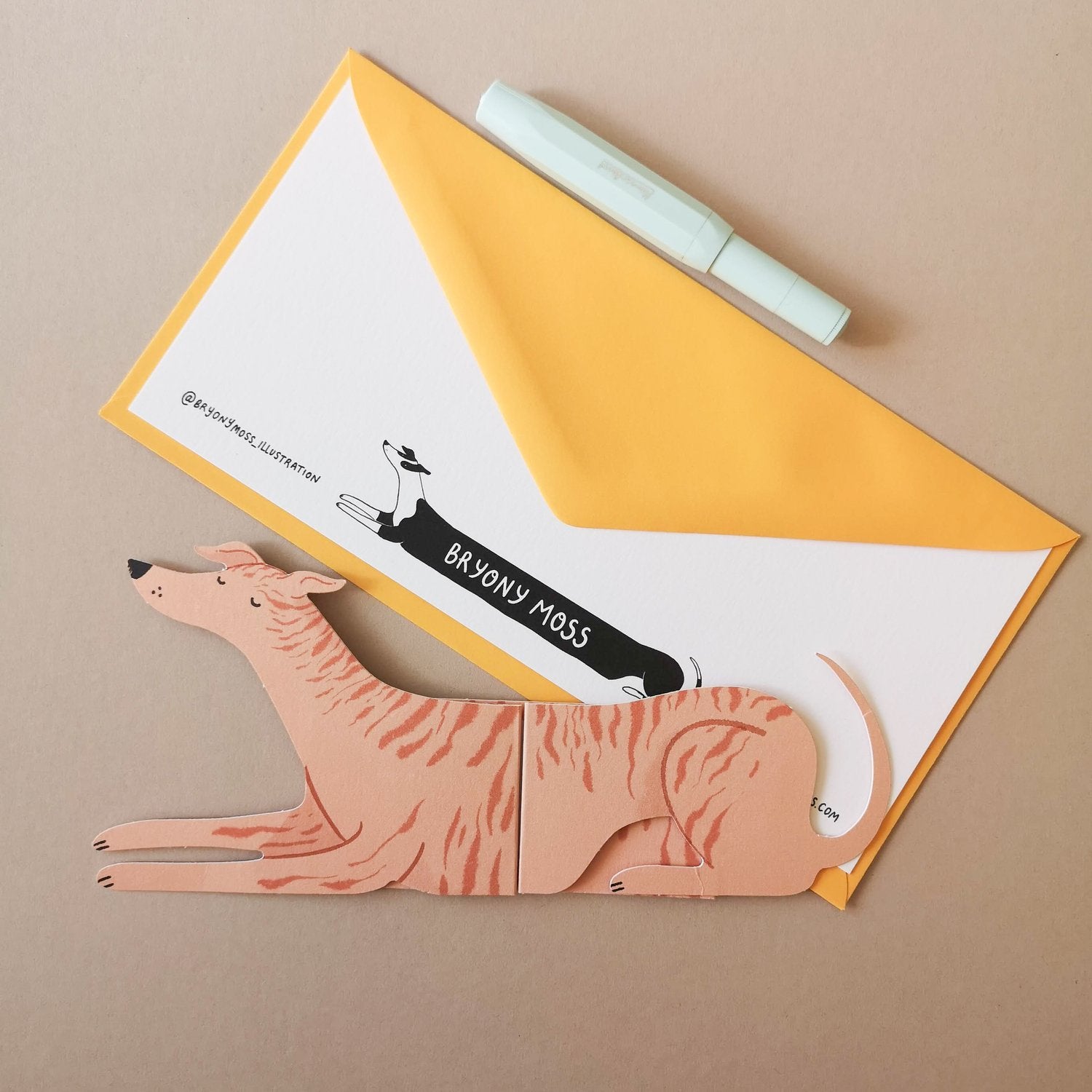 Bryony Moss Long Doggo Tigger Greeting Card - Perfect for Birthday, Anniversary & Thank You Gifts | Cute Animal Design for Dog Lovers