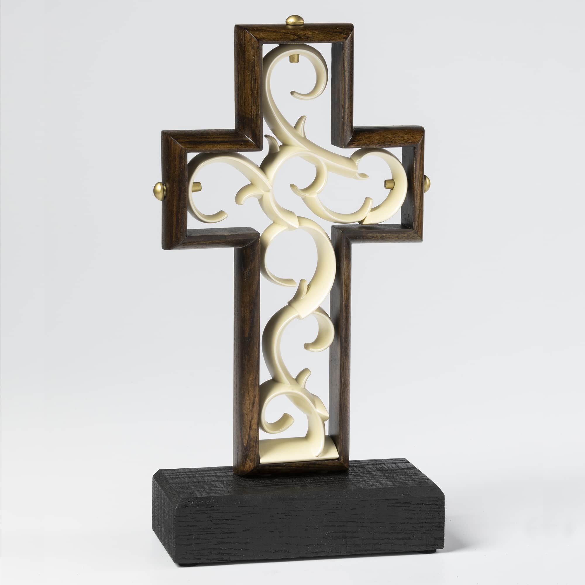 Stunning Umber Hardwood Wedding Unity Cross® - Elegant Alternative to Unity Candle & Sand Ceremony | Perfect for Christian Weddings, Vow Renewals & Anniversary Celebrations