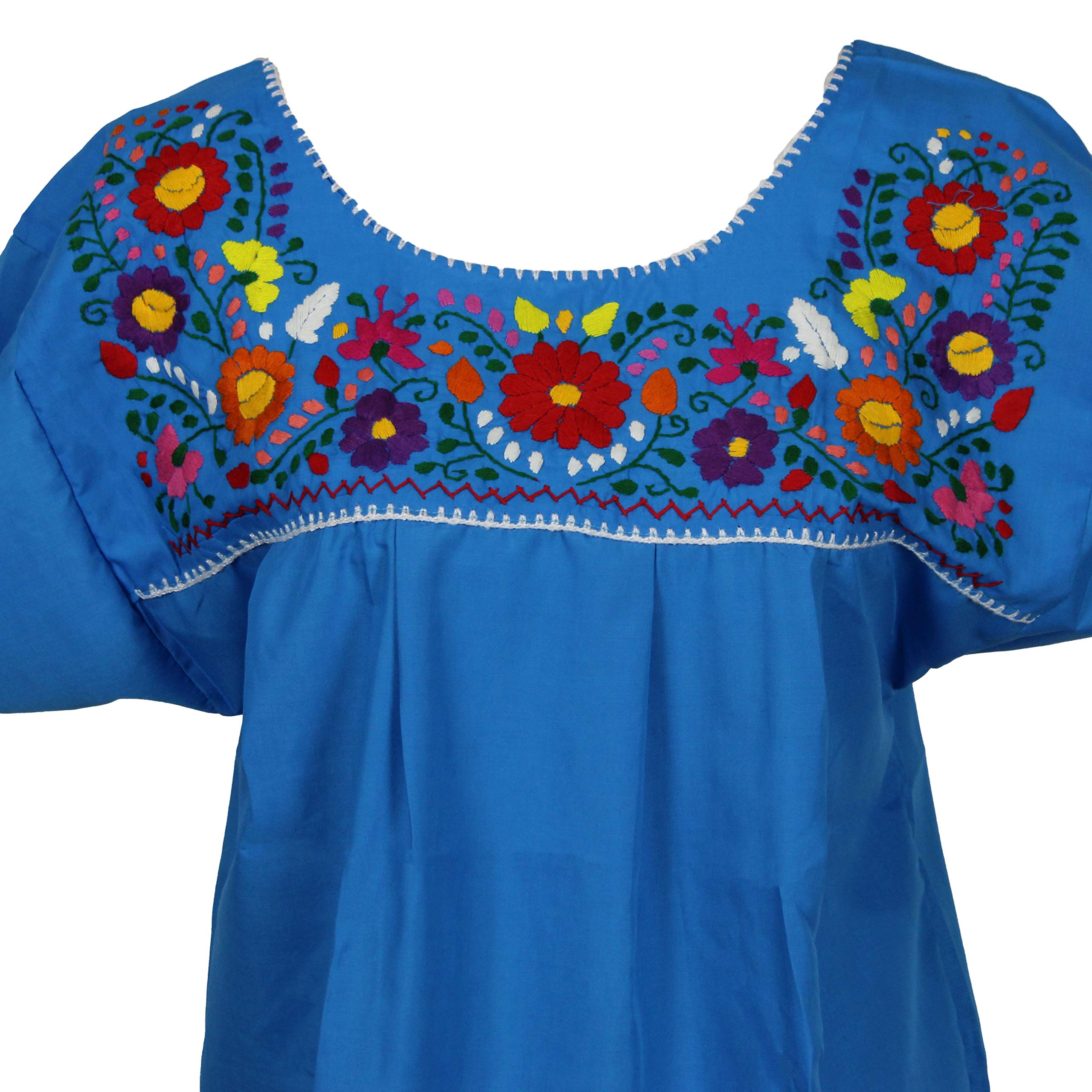 Hand Embroidered Mexican Blouse Women's Traditional Floral Top | Boho Chic Summer Wear for Beach, Festival & Vacation Outfits