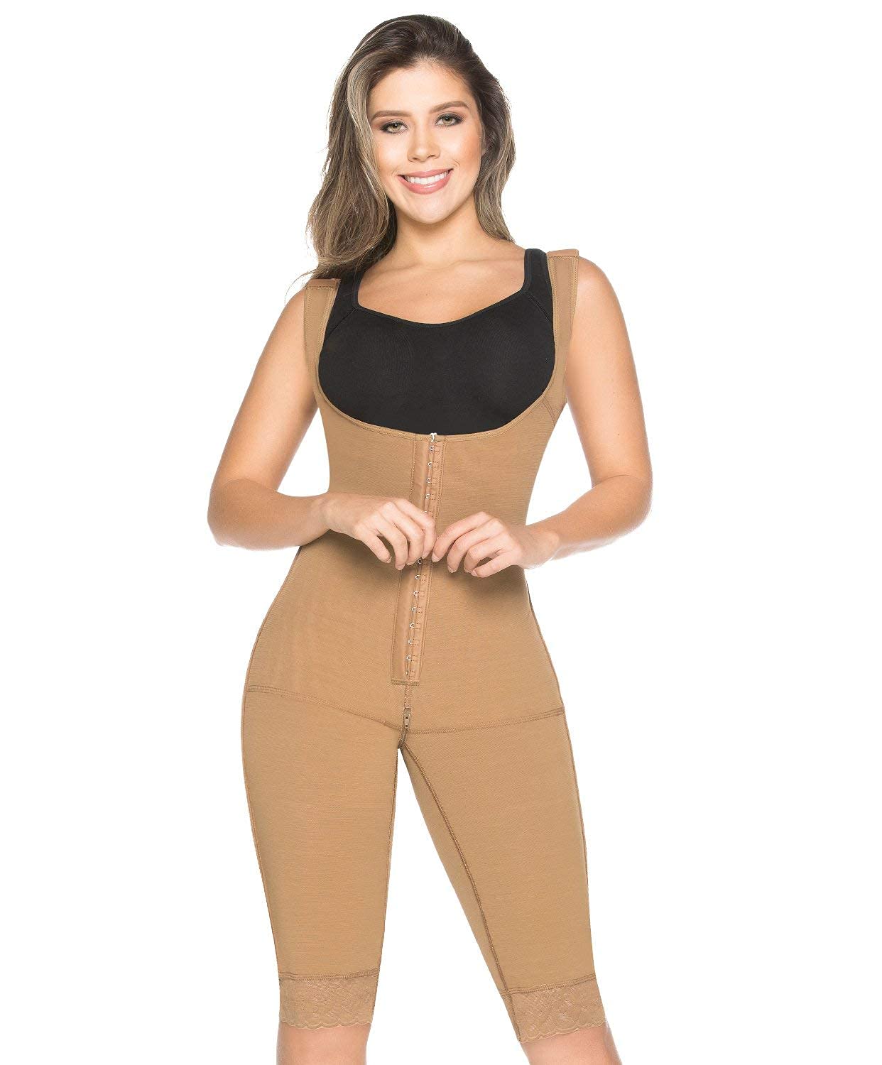 Post Op One Piece Girdle - High Back Support & Front Closure - Colombian Shapewear for Women - Perfect for Post-Surgery Recovery, Tummy Control & Body Shaping