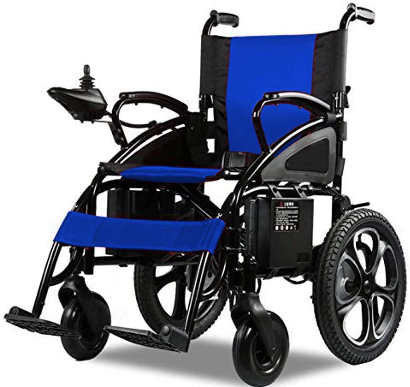 Electric Wheelchair for Adults - Lightweight Folding Power Wheelchair with Motor - Portable Mobility Scooter for Indoor & Outdoor Use - Blue (Ideal for Travel, Shopping & Daily Activities)