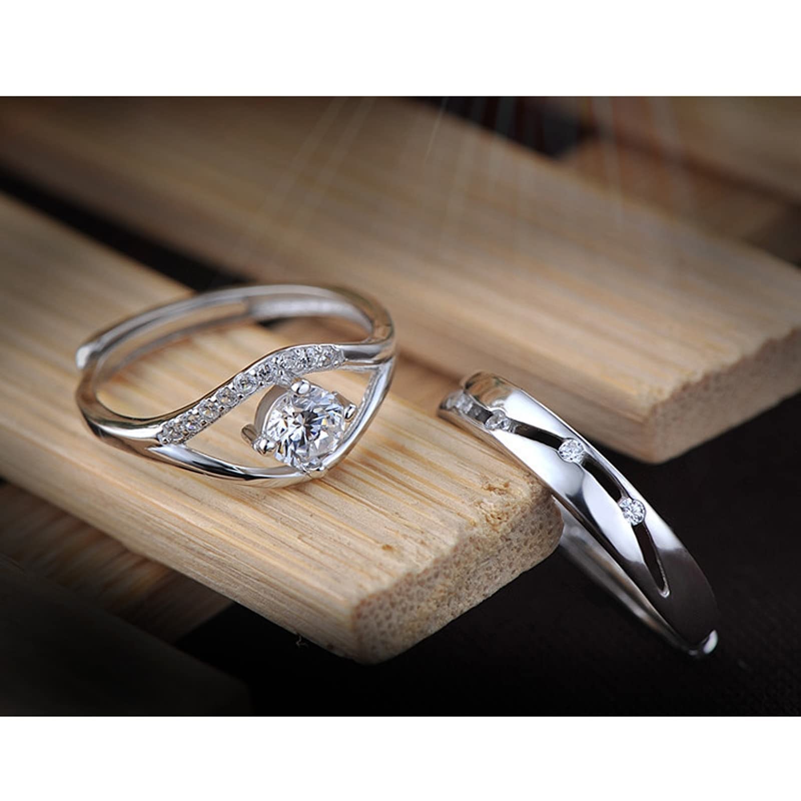 Stylish Cubic Zirconia Sterling Silver Men's Engagement Ring - Hollow Eye Design Wedding Band for Him | Perfect for Proposals, Anniversaries & Special Occasions