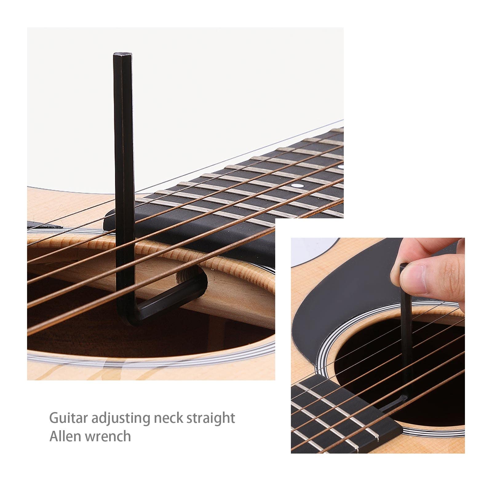 2PCS Guitar Truss Rod Wrench Tool - 4mm Silver & 5mm Black Allen Keys for Martin Acoustic Guitars - Perfect for Guitar Setup, Maintenance & Adjustments at Home or Studio