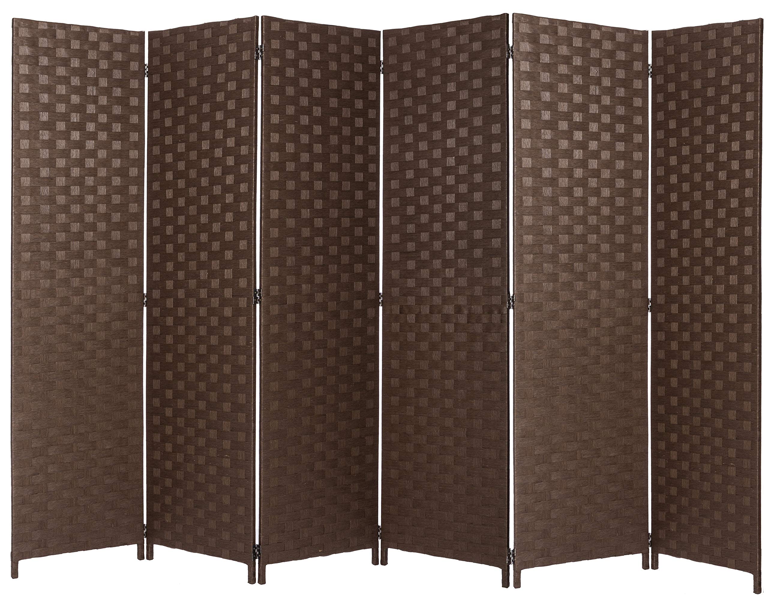 Legacy Decor Bamboo Woven Room Divider - 6-Panel Privacy Partition Screen in Natural Brown | Perfect for Home Office, Living Room & Bedroom Separation