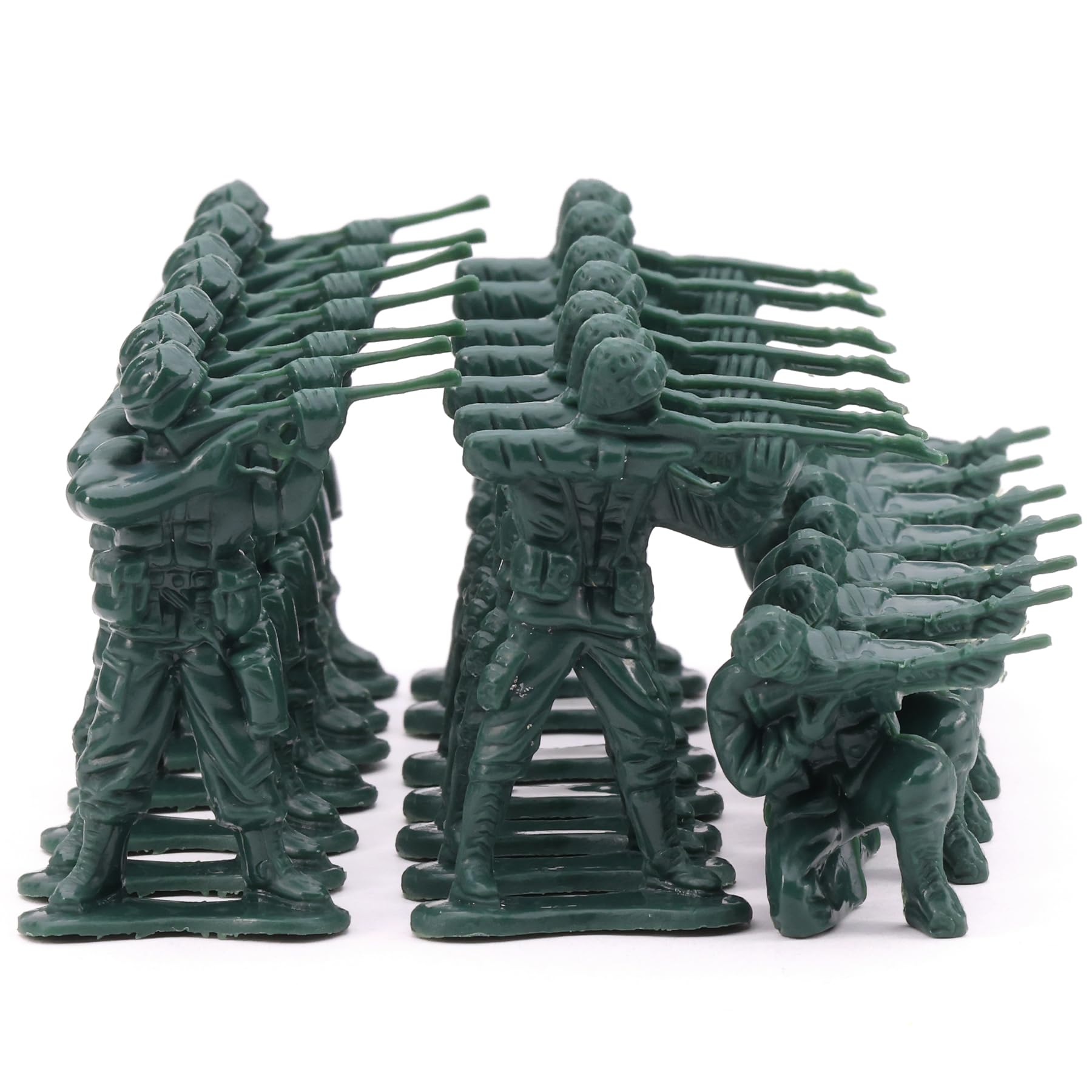 Entervending 100-Piece Green Army Men Action Figures - 2” Small Military Soldier Toys for Boys - Battle Playset for Kids | Perfect for Army Themed Parties, Birthday Favors & War Game Scenes