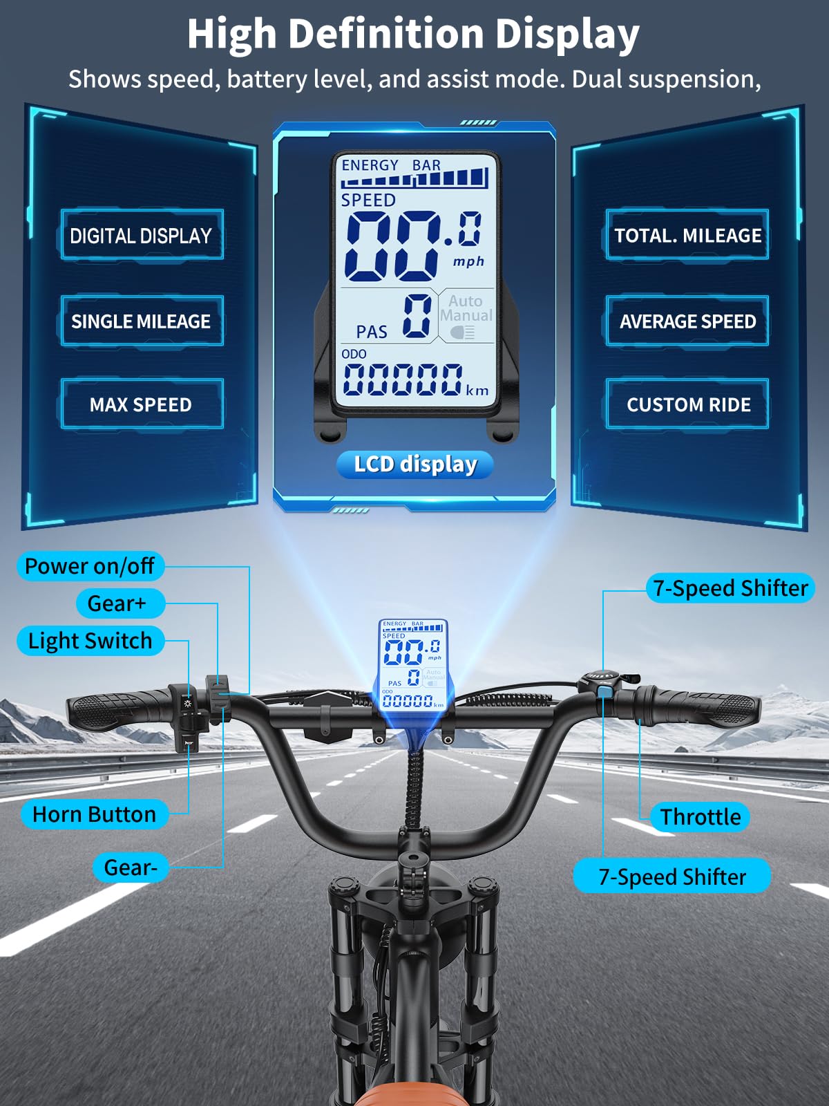 48V 18.2AH Electric Bike for Adults - 20