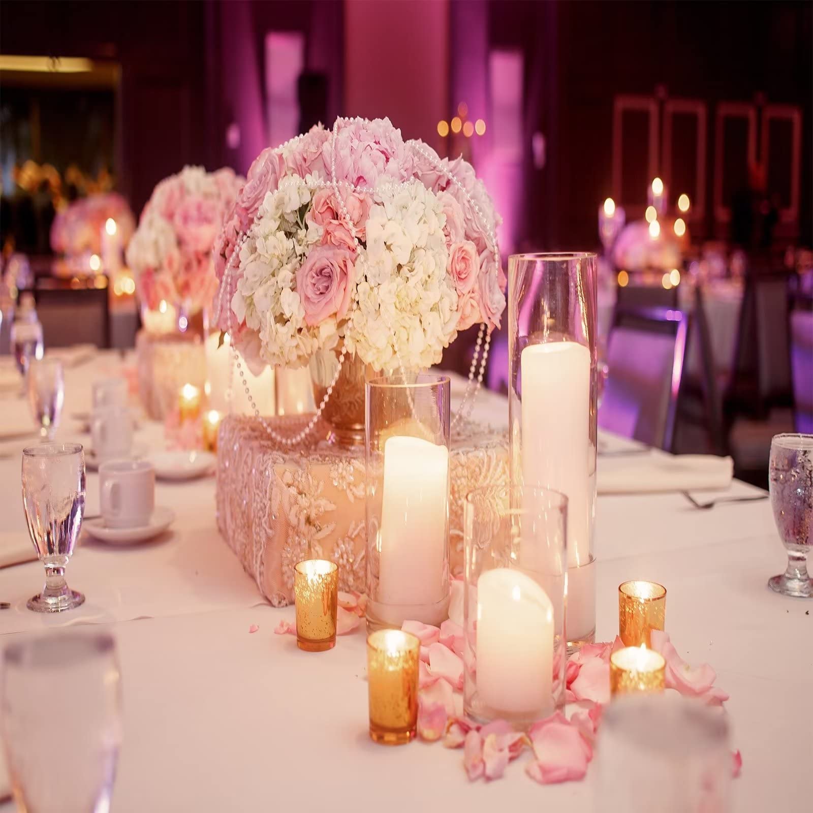 20 Pack Sequin Chair Sashes - Stretchy Spandex Decorative Bands with Shiny Sequins for Wedding, Party, Banquet & Home Decor (Lavender) - Perfect for Chair Backs, Table Centerpieces and Event Decorations