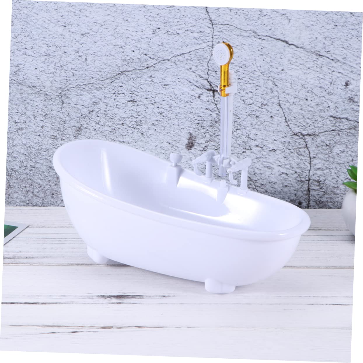 HEMOTON 4-Piece Doll Bathtub Set - Crib-Shaped Bath Tub with Bucket, White Bathing Toys for Baby Dolls | Perfect for Pretend Play, Bath Time Fun & Role-Playing Games
