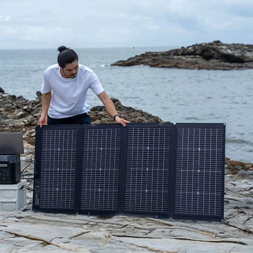 EcoFlow 220W Bifacial Portable Solar Panel for Camping, RV & Off-Grid Power - High Efficiency Foldable Solar Charger for Outdoor Adventures & Emergency Backup