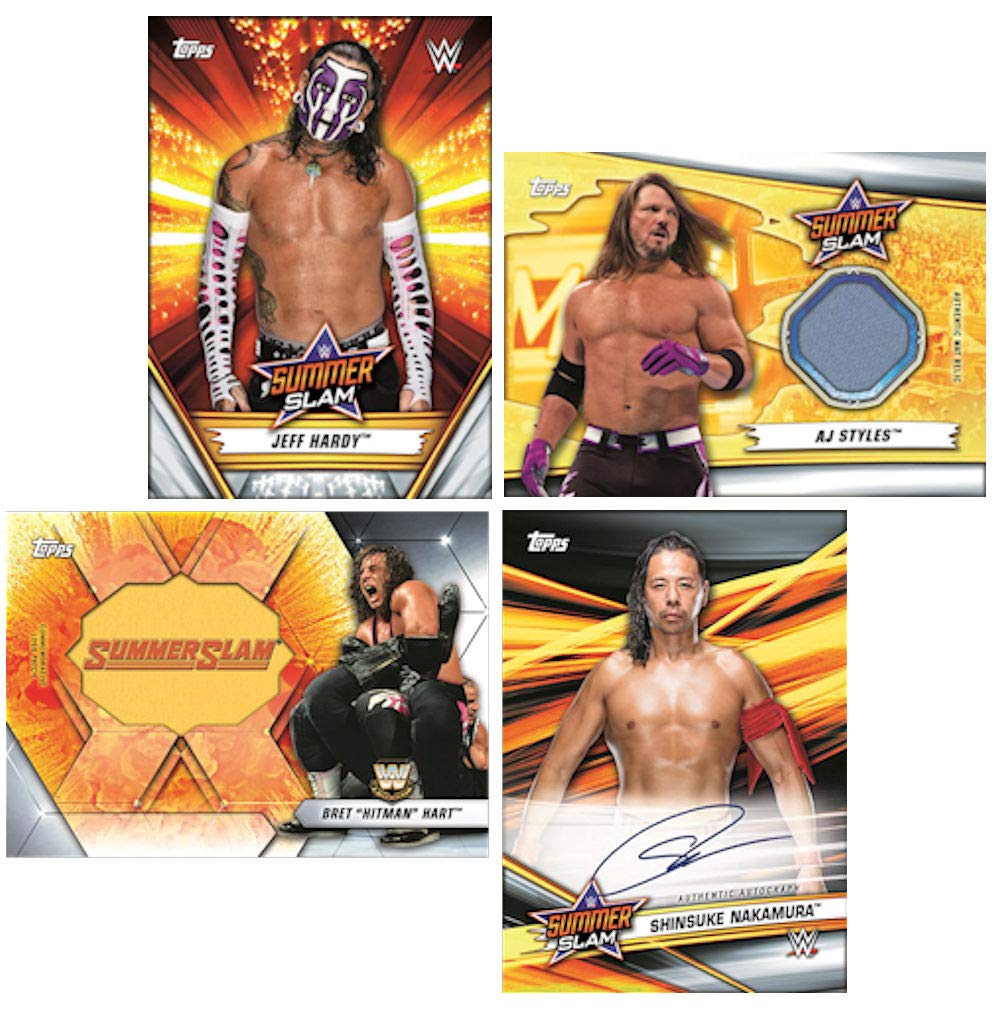 Topps 2019 WWE SummerSlam Trading Cards Value Box - Collectible Wrestling Cards for Fans & Collectors - Perfect for Gifts, Display, and Trading Card Games