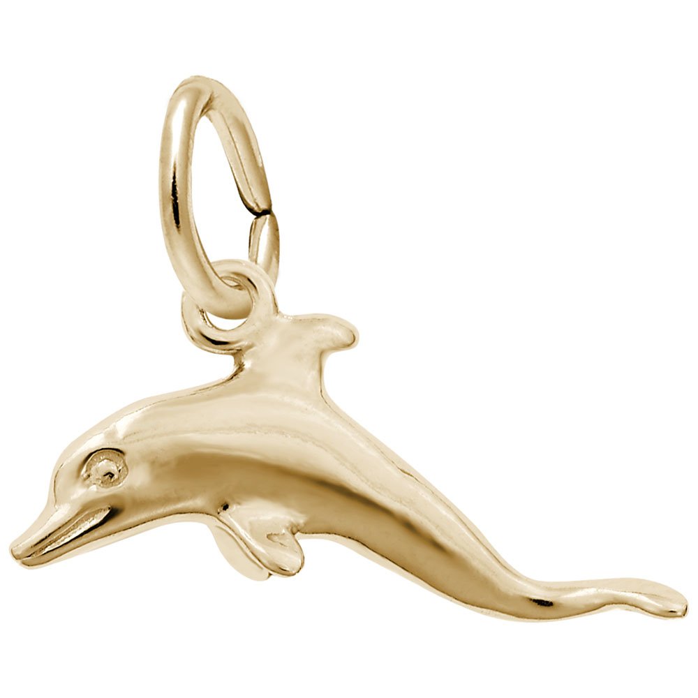 10K Yellow Gold Dolphin Charm Pendant - Elegant Jewelry for Bracelets & Necklaces - Perfect for Gifts, Beach Parties & Ocean-Themed Fashion