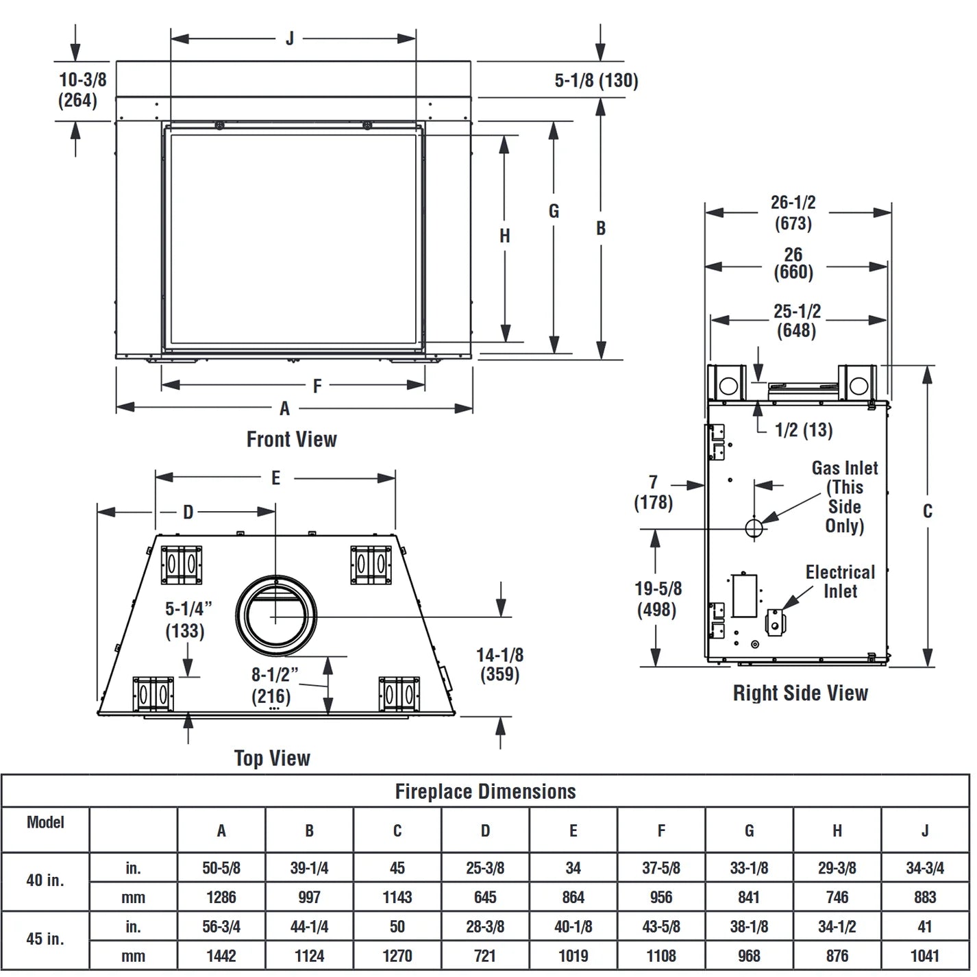 45 Inch Direct Vent Traditional Gas Fireplace - DRT6345 - Premium Heating Solution for Living Rooms & Bedrooms