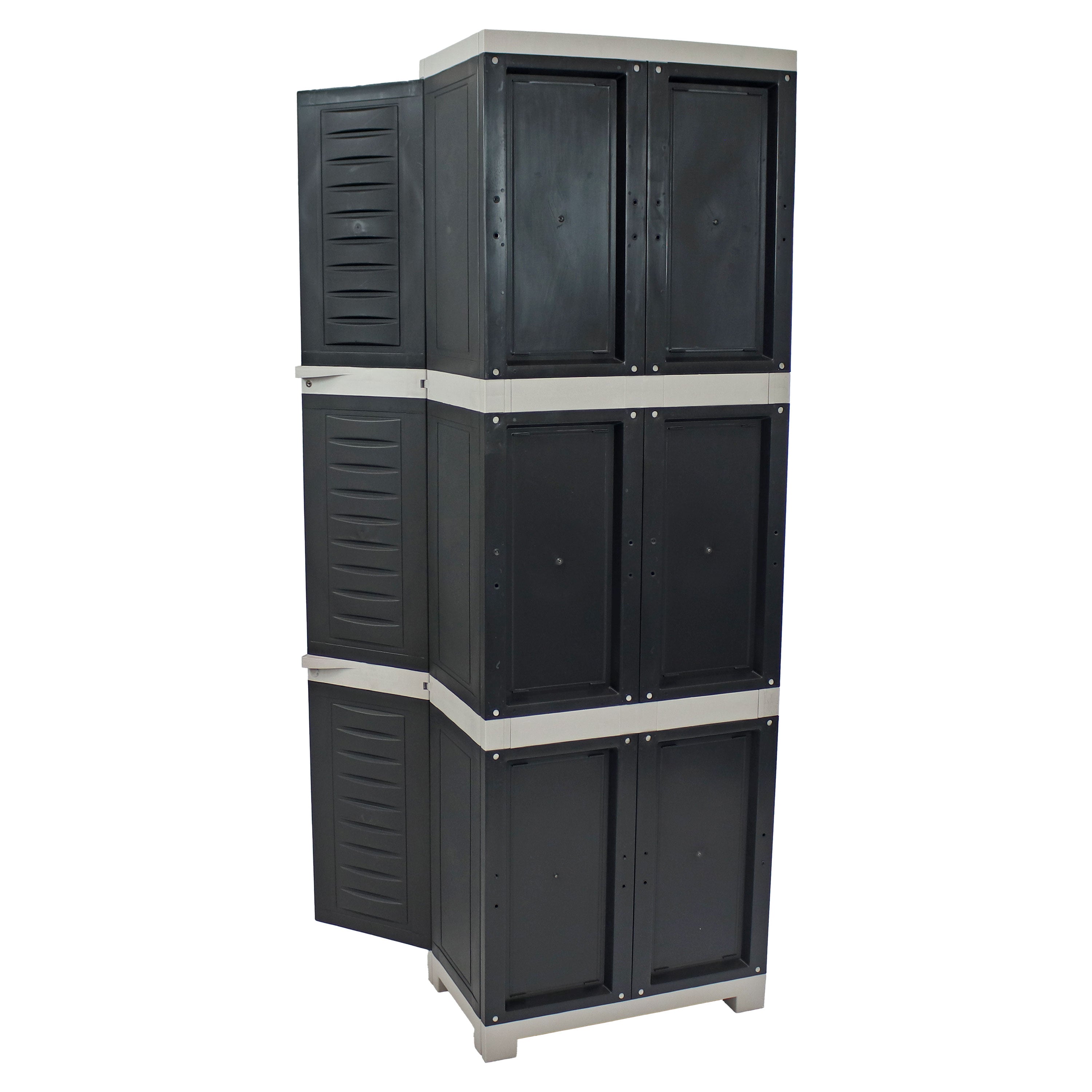 Sunnydaze 4-Shelf Plastic Lockable Storage Cabinet - 72 Inch Heavy Duty Utility Organizer for Garage, Shed, or Outdoor Storage | Weather-Resistant & Secure Shelving Unit