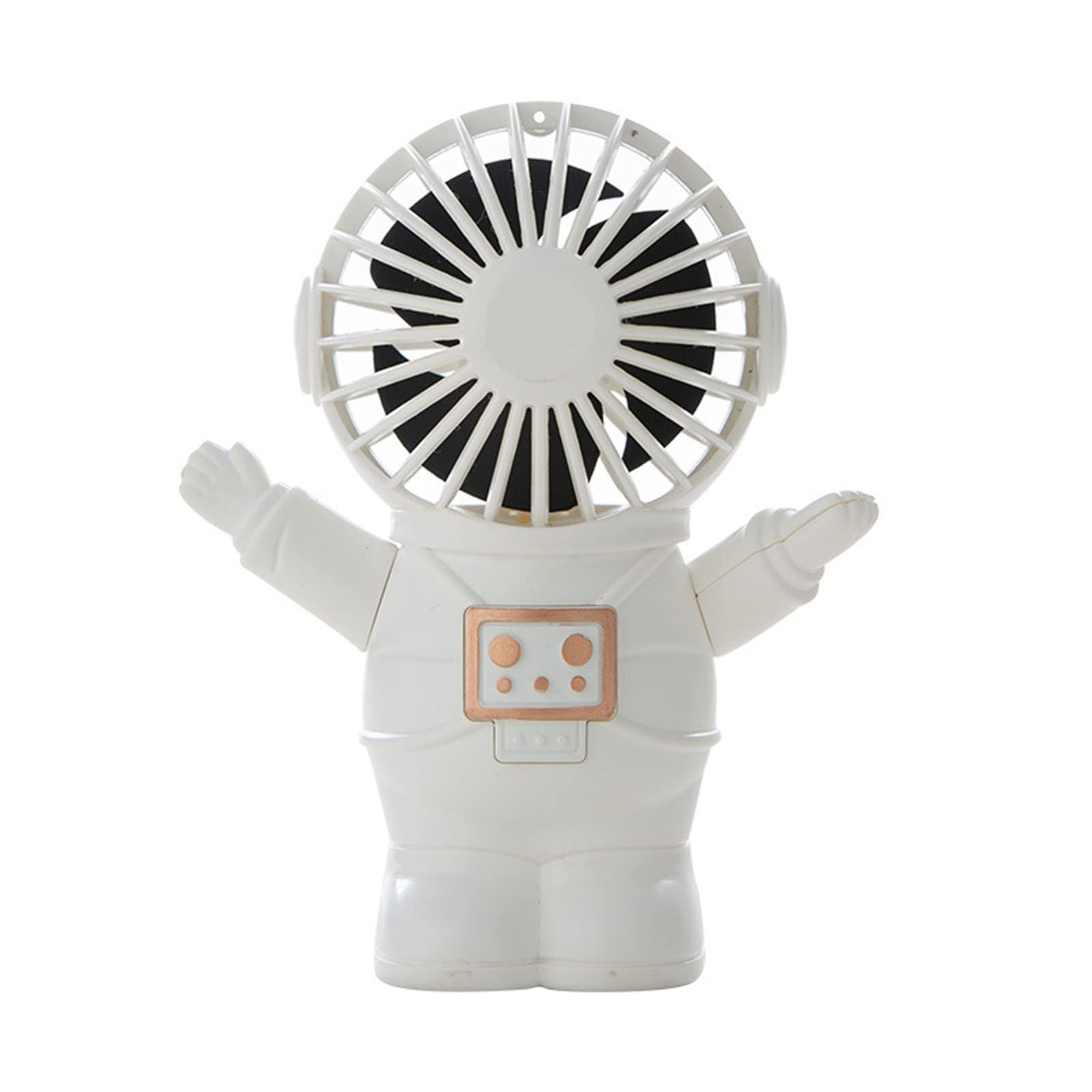Mini Portable Handheld Fan - USB Rechargeable Personal Desk Fan with Cute Astronaut Design for Women, Girls, Kids | Perfect for Travel, Commute, Picnic, Makeup & Office Use | Indoor & Outdoor Cooling Solution (White)