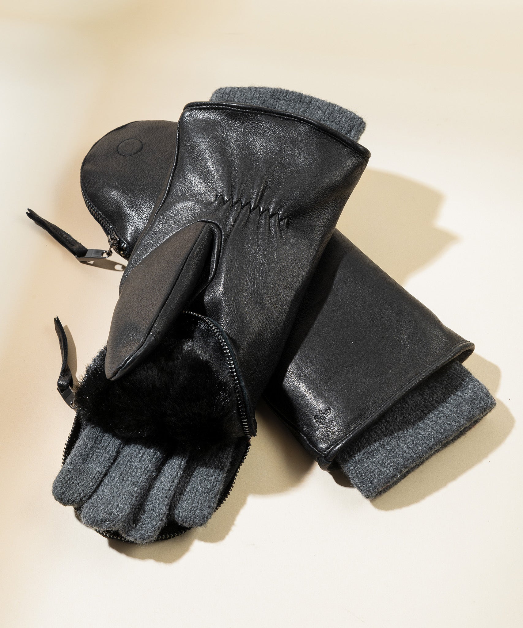 Cozy Zip Top Mittens with Faux Fur Lining - Winter Gloves for Women & Men - Perfect for Snowboarding, Skiing & Cold Weather Activities
