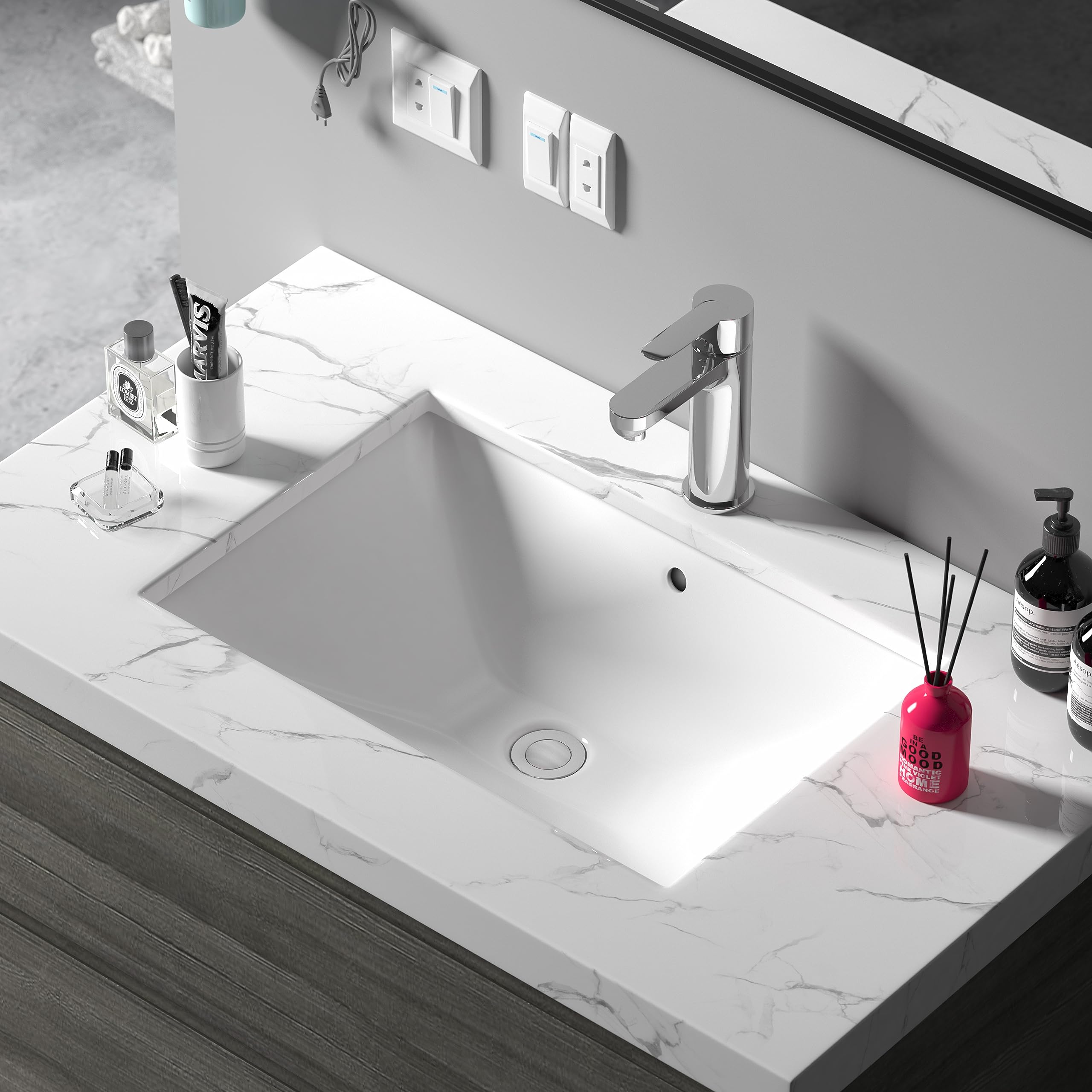 All Metal Heavy Duty Bathroom Sink Drain with Overflow - Brushed Nickel Brass & 304 Stainless Steel Rustproof Vessel Lavatory Vanity Pop Up Drain Stopper - Perfect for Modern Bathrooms and Powder Rooms