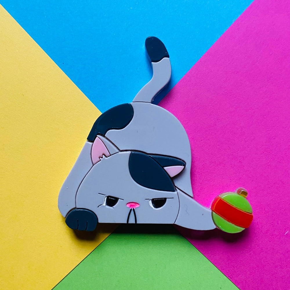 Christmas Collection - Little Christmas Hunter Acrylic Brooch by Makokot Design | Holiday Gift, Christmas Party Accessory, Festive Outfit Pin