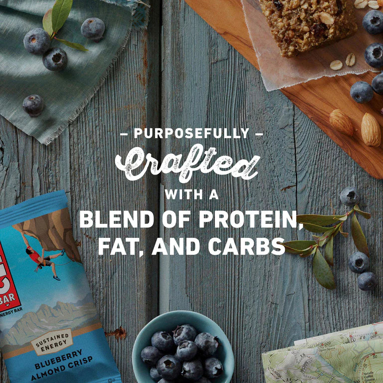 Clif Bar Energy Bars - Blueberry Almond Crisp, 12 Pack | High Protein Snacks for Hiking, Running & Outdoor Adventures
