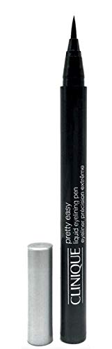 Clinique Pretty Easy Liquid Eyeliner Pen - Travel Size 0.01 oz (0.34g) - Black 01 - Waterproof Smudge-Proof Eyeliner for Precise Winged Liner - Perfect for Everyday Makeup & Travel Essentials