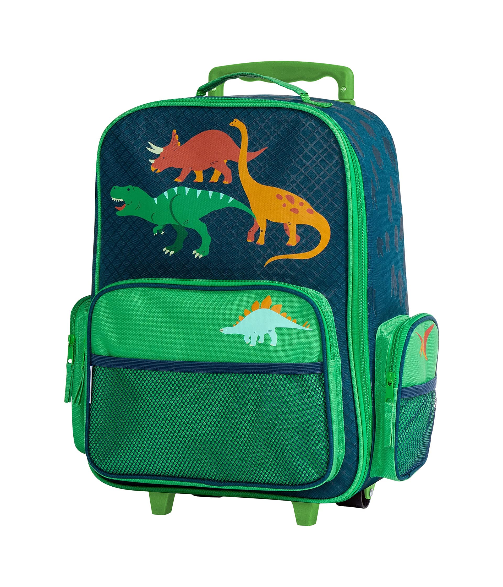 Stephen Joseph Kids' Classic Rolling Luggage - Dinosaur Design Carry-On Suitcase for Boys & Girls, Lightweight Travel Bag with Retractable Handle & Wheels, Perfect for Airplane Trips & School Travel