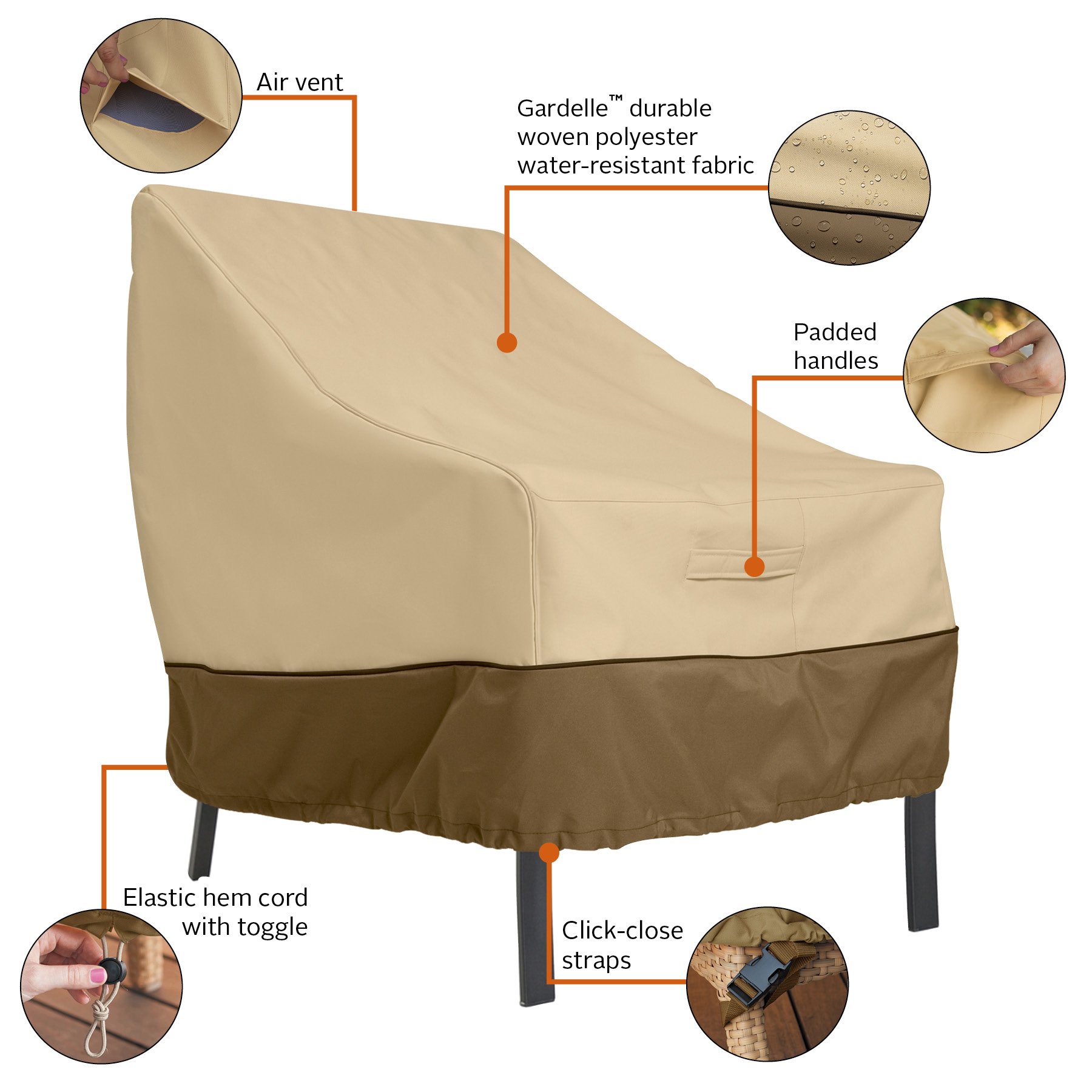Classic Accessories Veranda Cover for Hampton Bay Spring Haven Wicker Patio Lounge Chairs | Durable Pebble Patio Furniture Covers | Perfect for Outdoor Protection and Weather Resistance