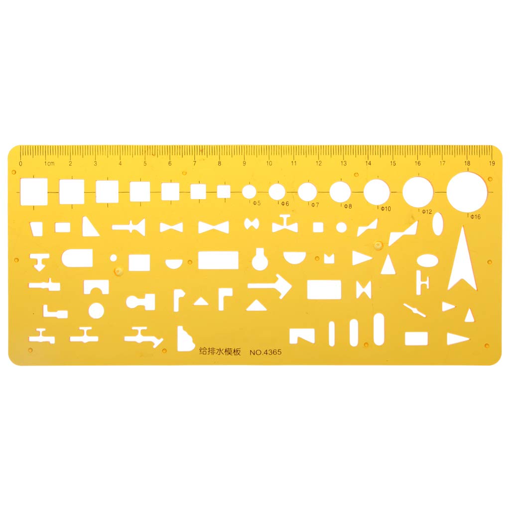 Architectural Drafting Ruler - Furniture House Design Drainage Template for Precise Measuring | Perfect for DIY Home Projects, Interior Design & Engineering Drawings