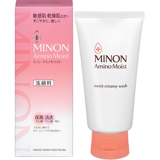 Minon Amino Moist Creamy Wash Cleansing Foam 100g - Gentle Face Wash for Sensitive Skin, Hydrating & Soothing Facial Cleanser - Perfect for Daily Skincare Routine & Post-Makeup Removal