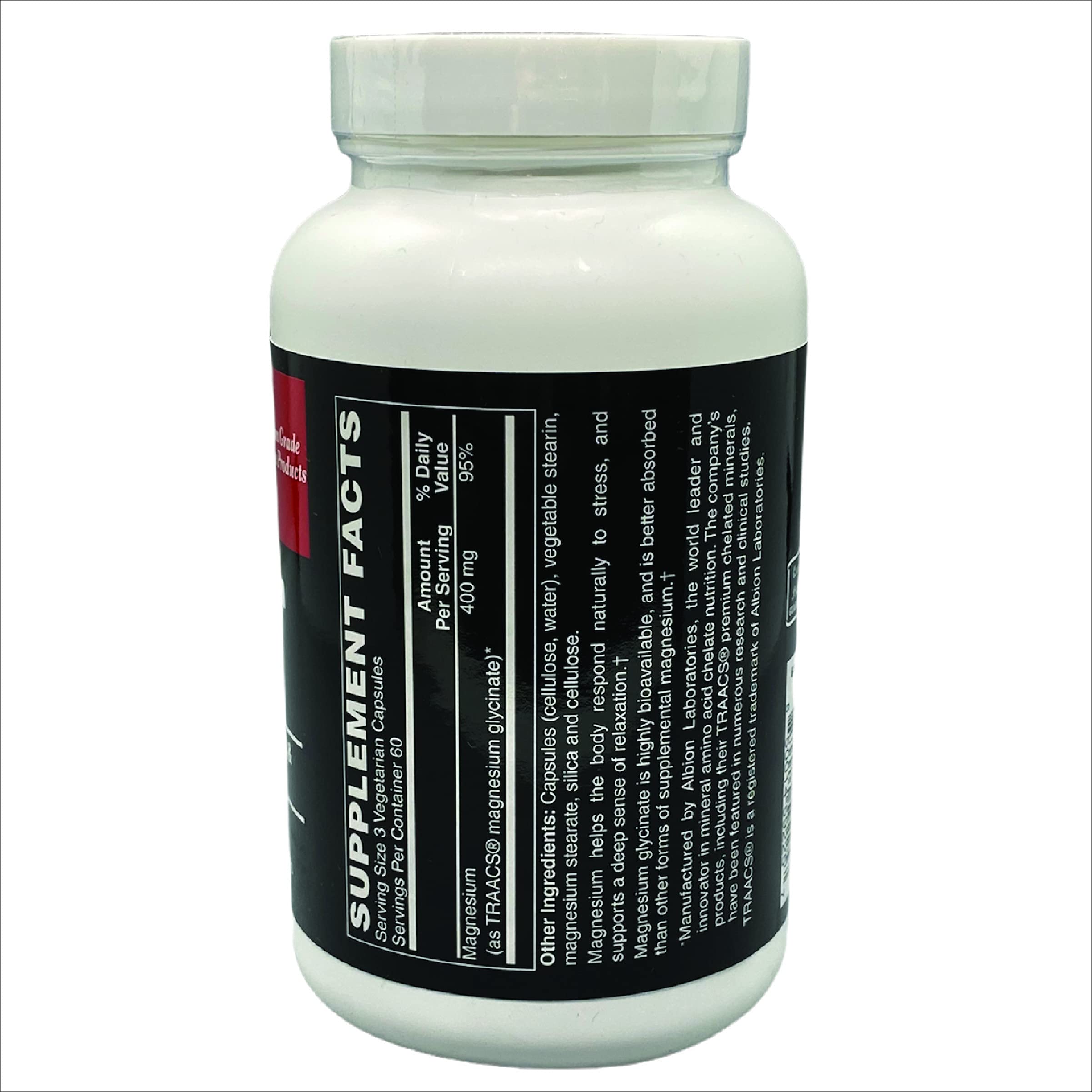 Magnesium Glycinate 400mg Capsules - High Absorption Vegan Supplement for Stress Relief & Sleep Support | Gluten-Free, Soy-Free, Dairy-Free | Supports Muscle Relaxation & Heart Health